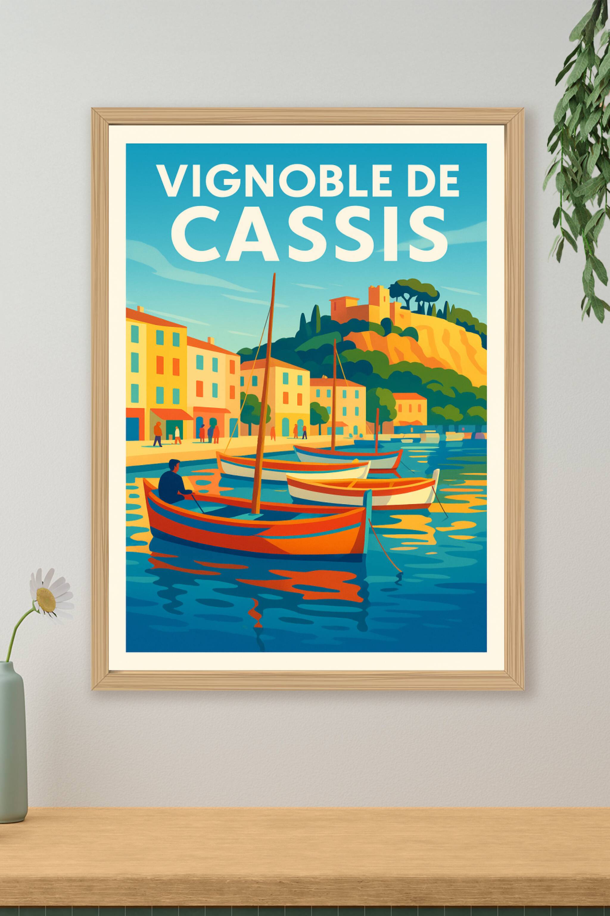 Affiche Vignoble de Cassis — L'éclat de la Provence entre port et vignes · poster d'art de Vignoble de Cassis