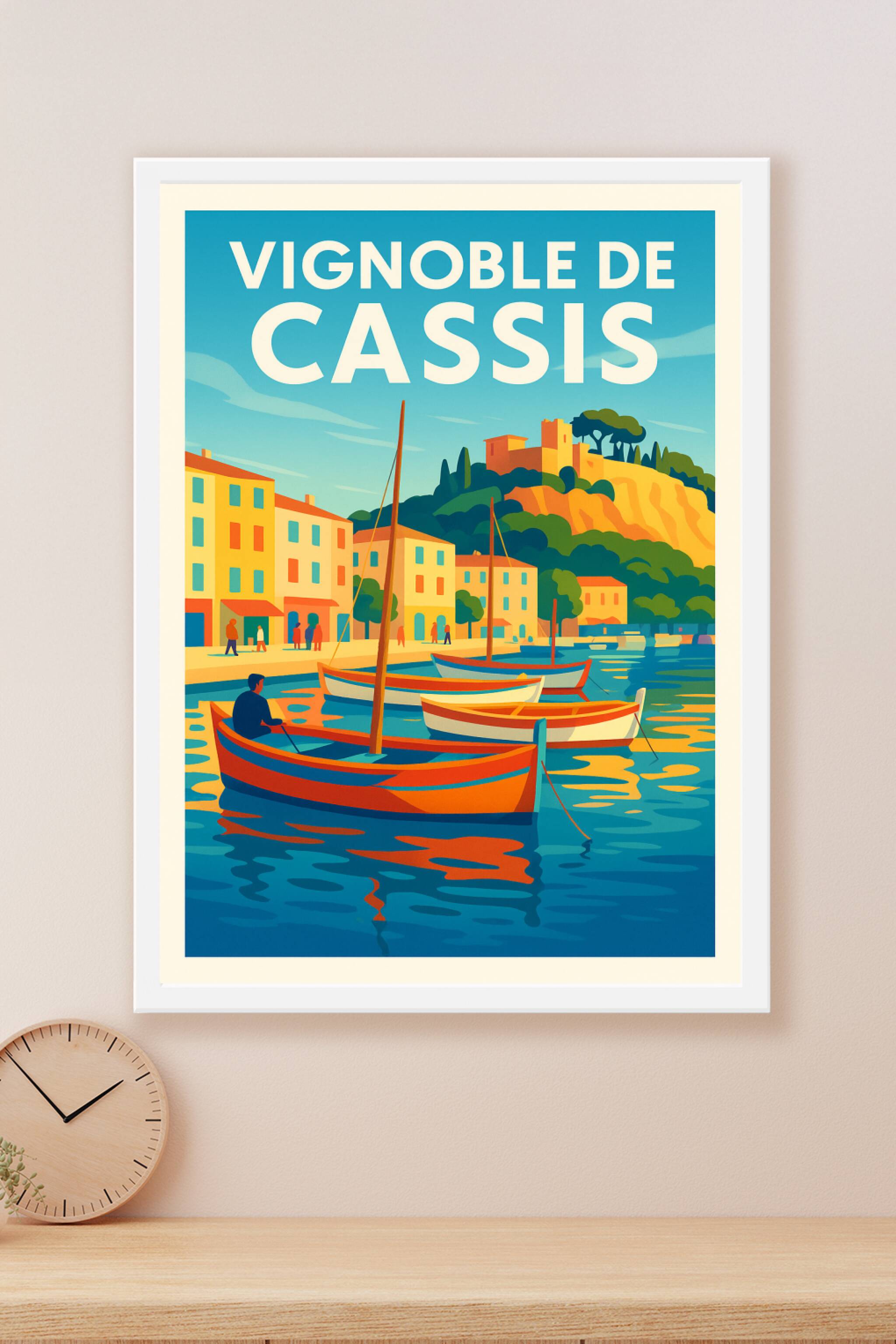 Affiche Vignoble de Cassis — L'éclat de la Provence entre port et vignes · poster d'art de Vignoble de Cassis