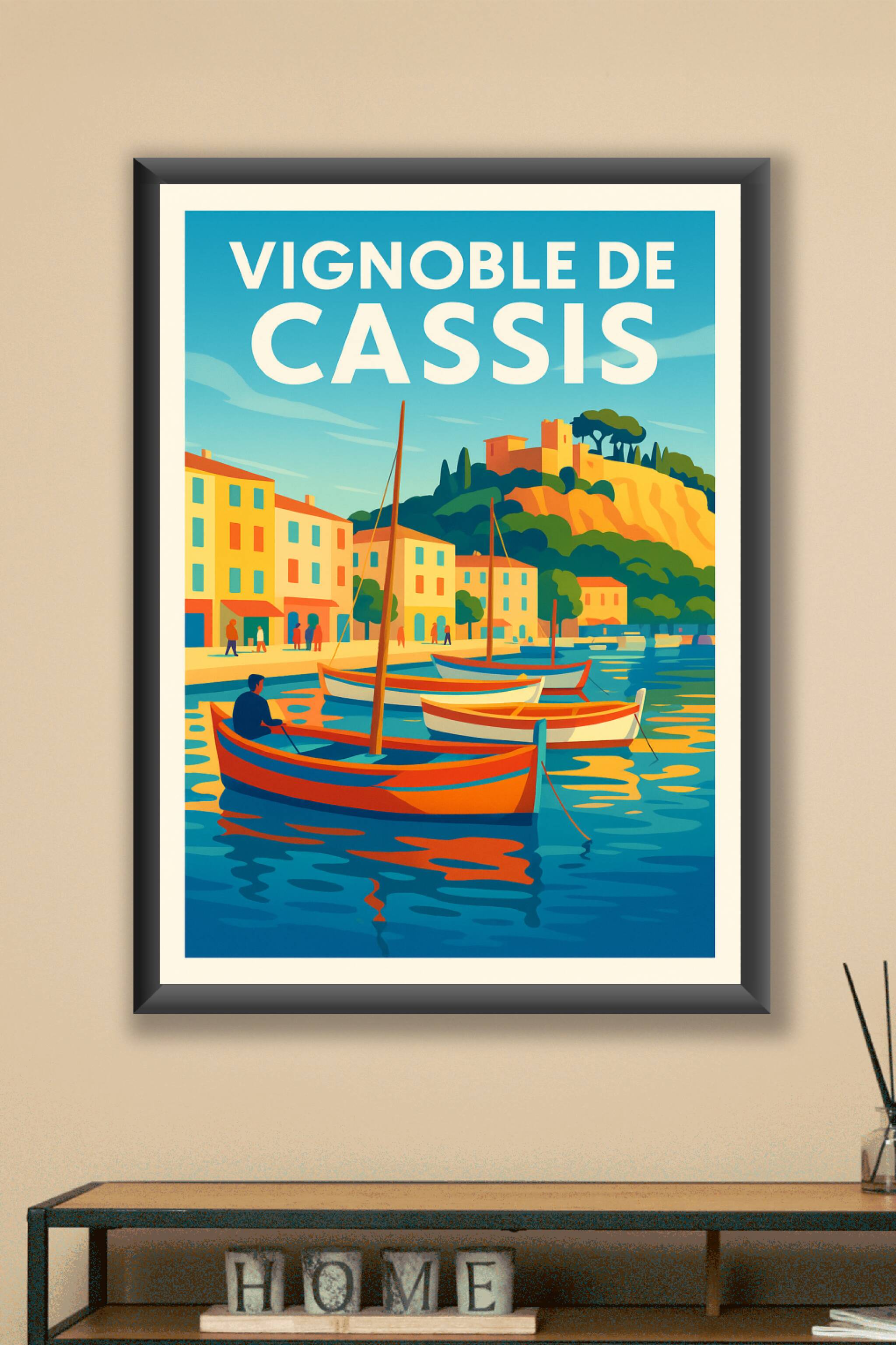 Affiche Vignoble de Cassis — L'éclat de la Provence entre port et vignes · poster d'art de Vignoble de Cassis