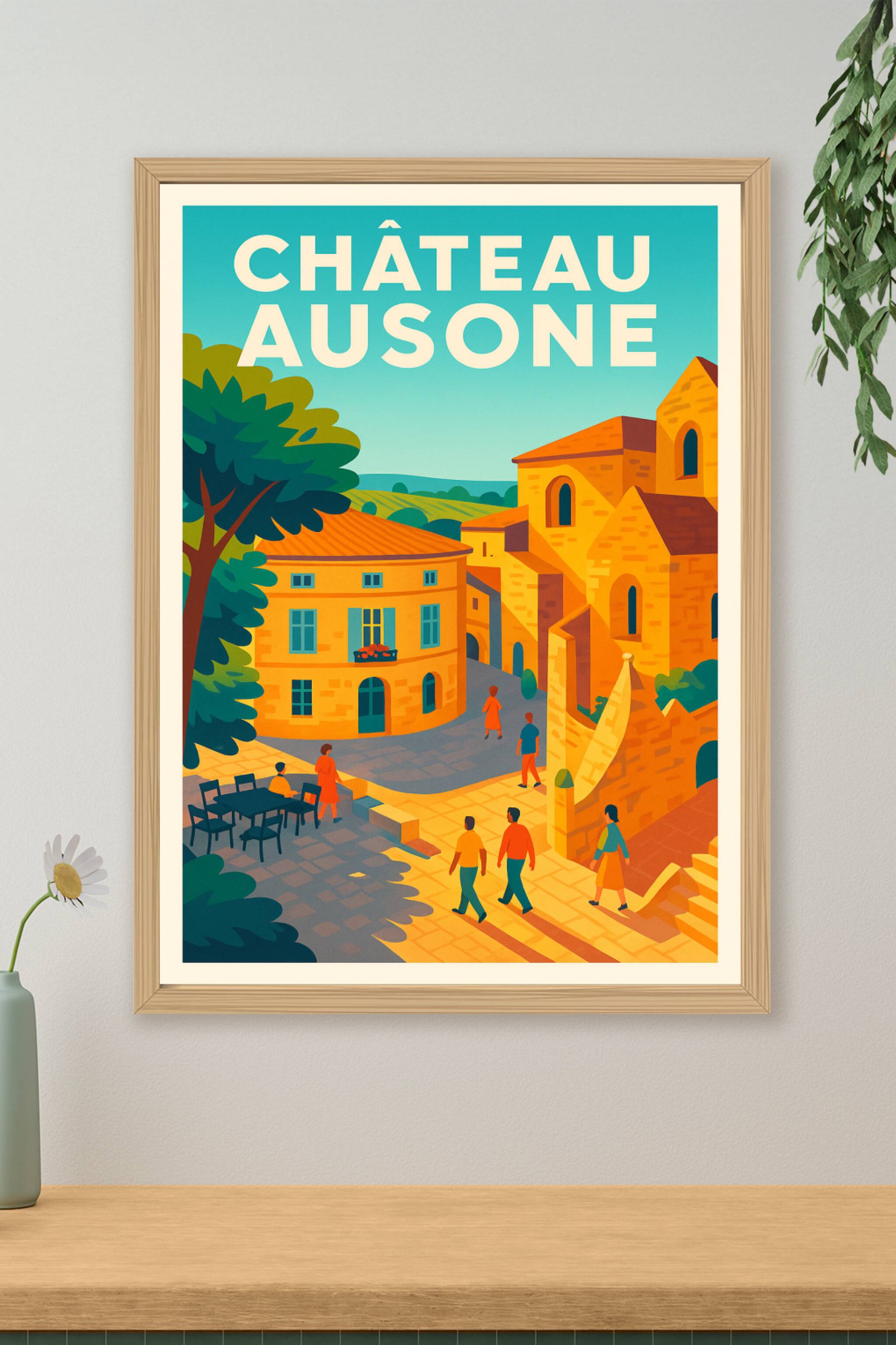 Affiche de Château Ausone - L'élégance intemporelle des vignobles bordelais