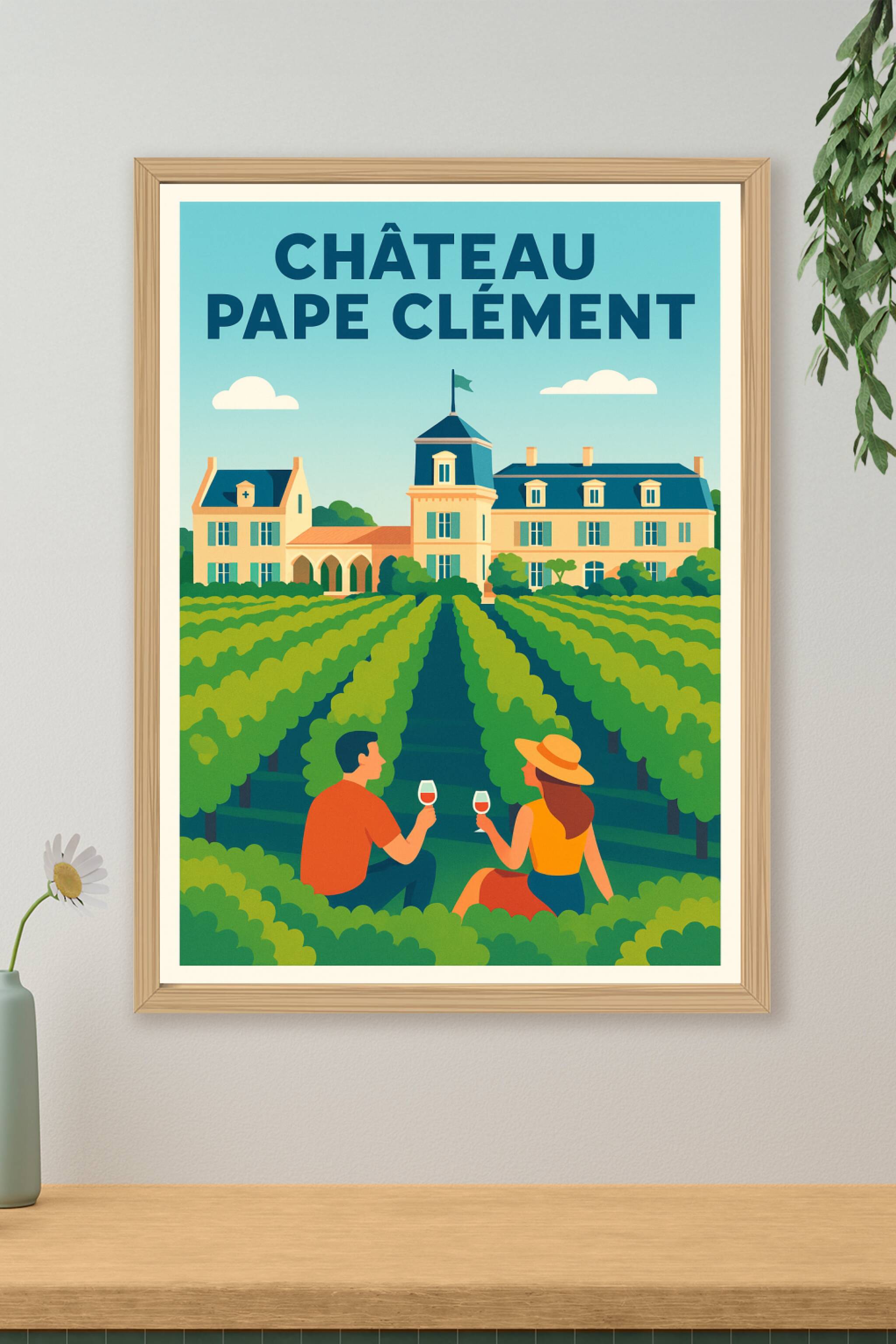 Affiche de Château Pape Clément - L'élégance des vignobles bordelais
