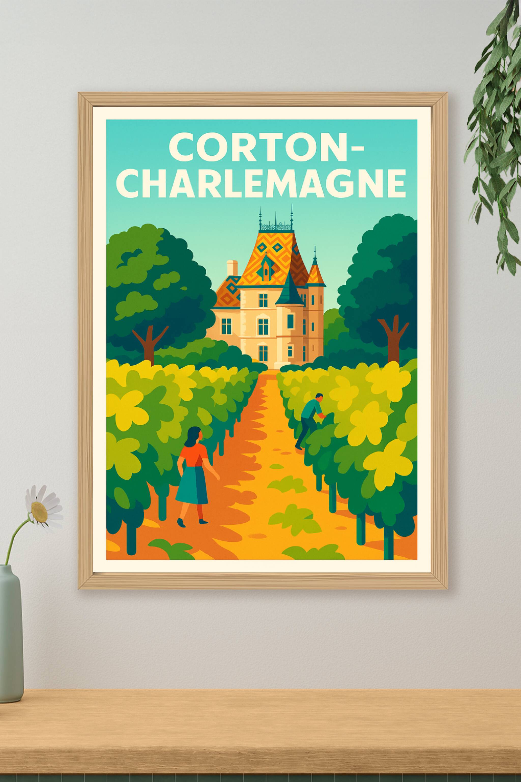 Affiche de Corton-Charlemagne - L'élégance des vignobles de Bourgogne