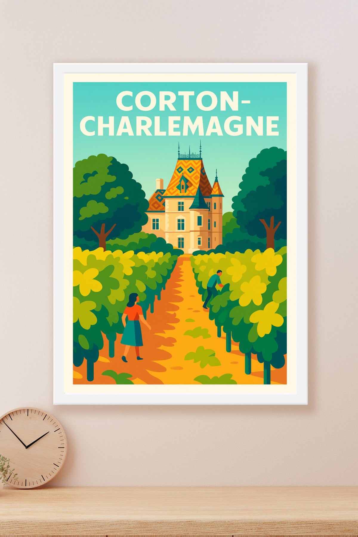 Affiche de Corton-Charlemagne - L'élégance des vignobles de Bourgogne
