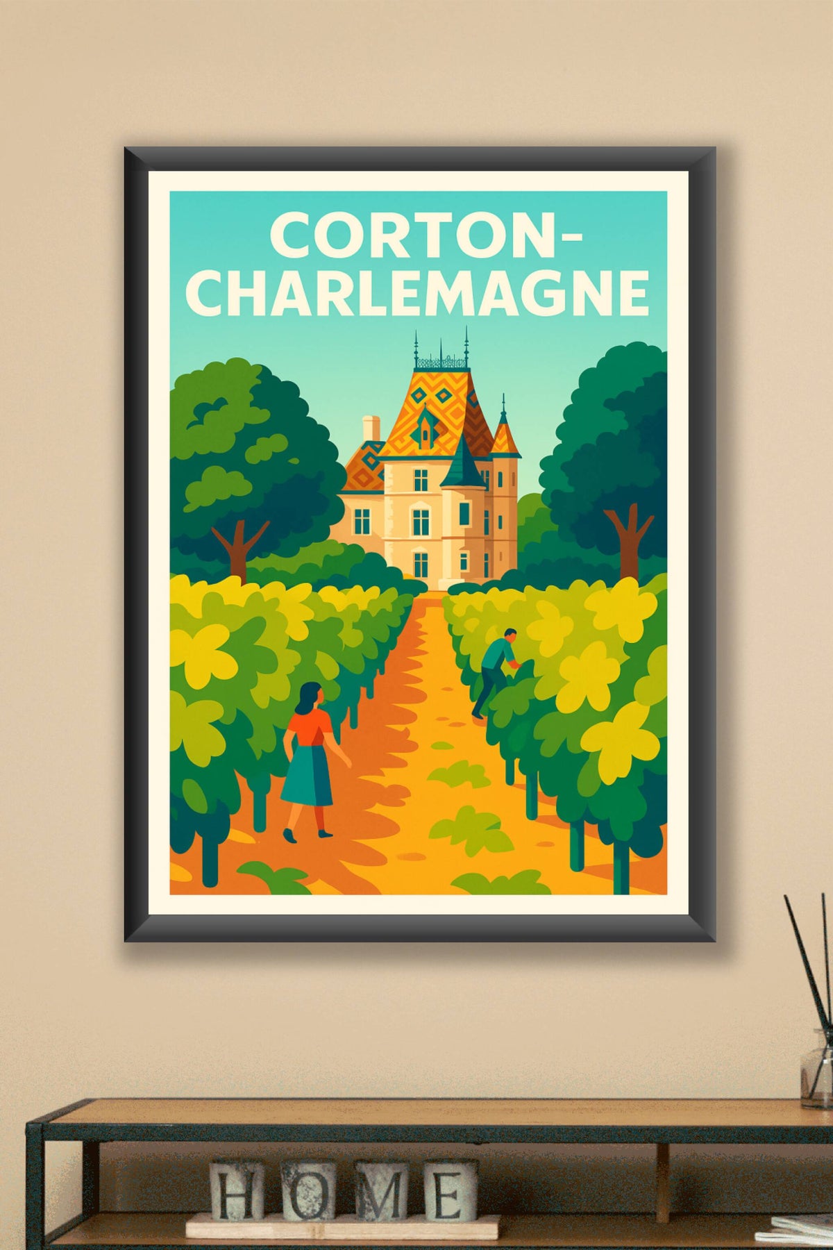 Affiche de Corton-Charlemagne - L'élégance des vignobles de Bourgogne