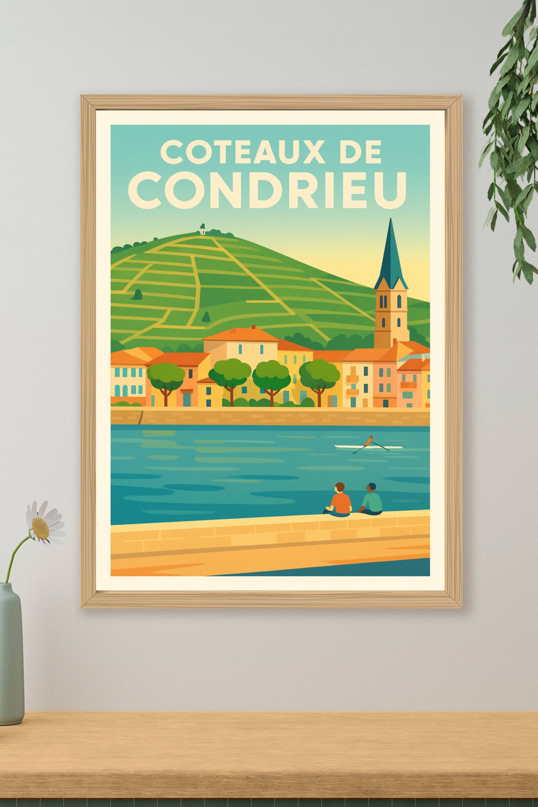 Affiche de Coteaux de Condrieu - L'élégance des vignobles au fil du Rhône