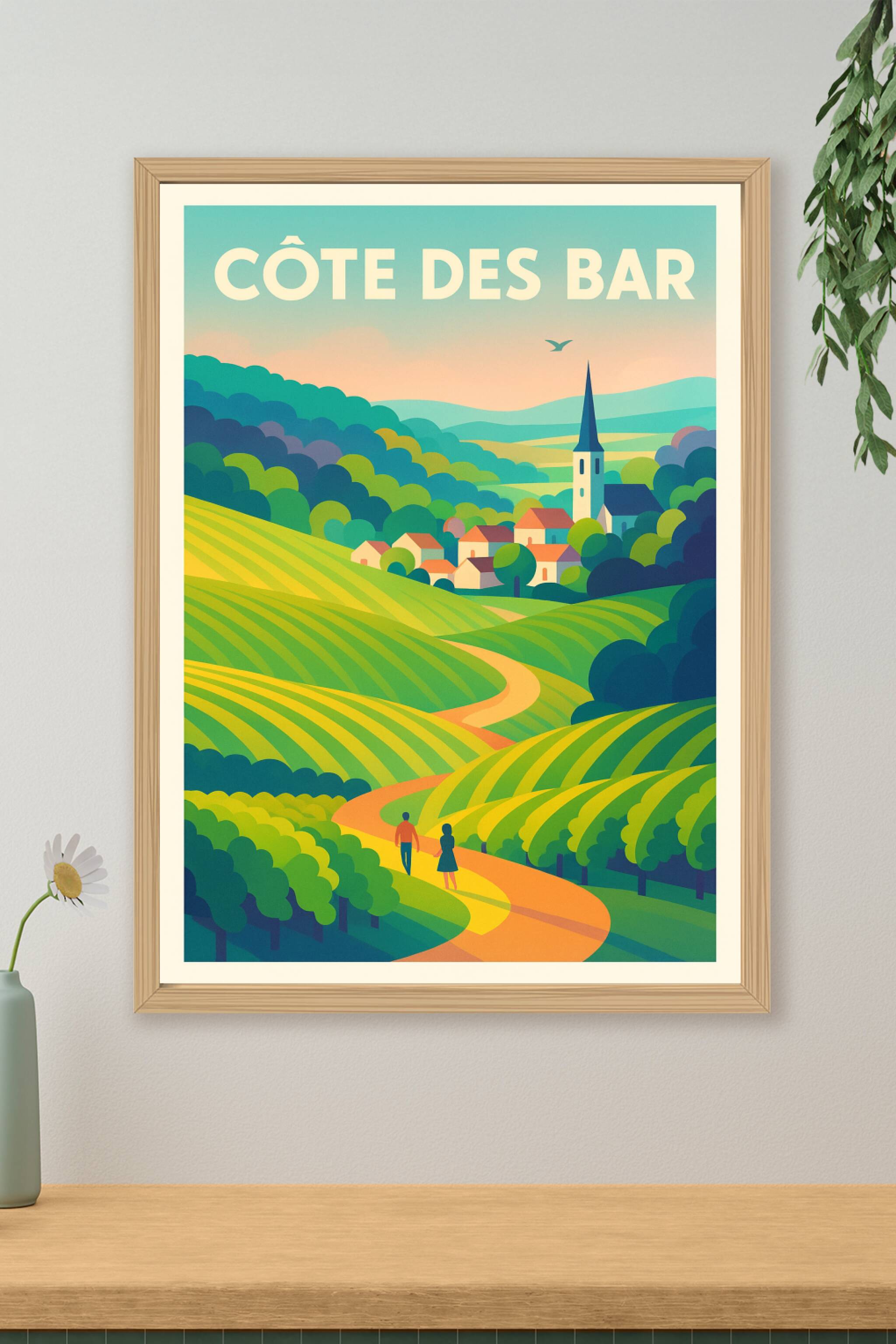 Affiche de Côte des Bar - L'élégance pétillante des vignobles champenois
