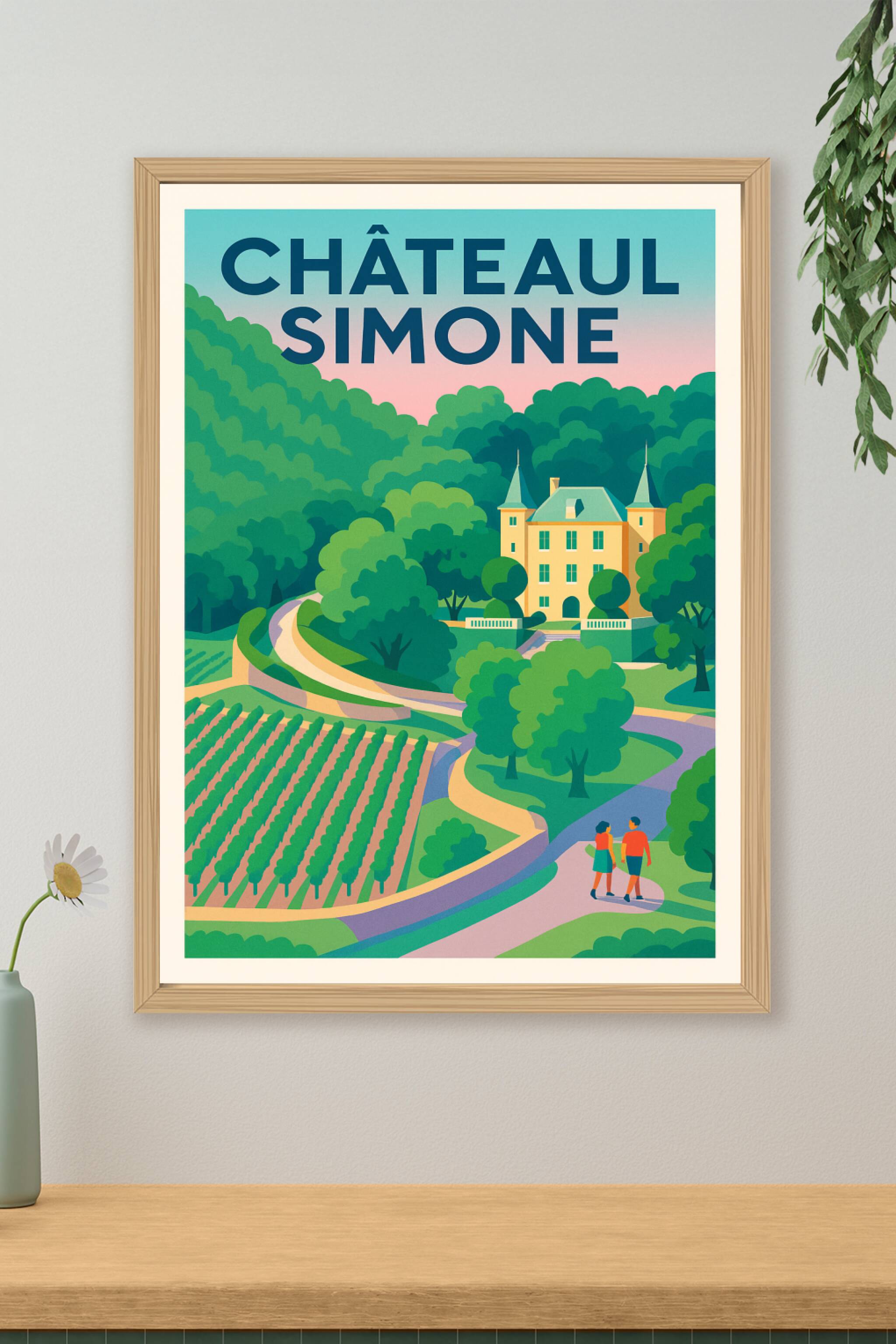 Affiche de Château Simone - L'élégance intemporelle des vignobles provençaux