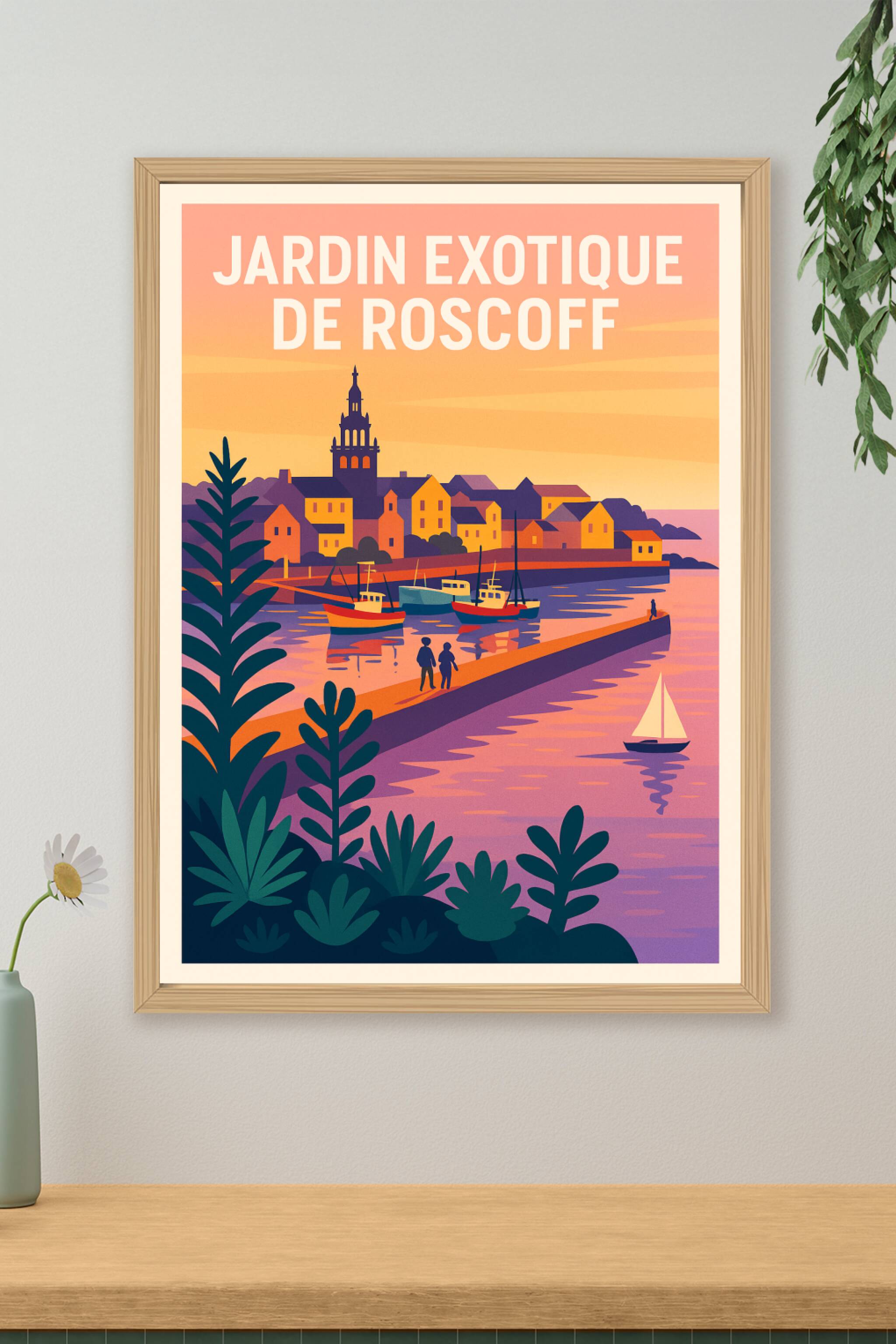 Affiche de Jardin Exotique de Roscoff - Une escale colorée en Bretagne