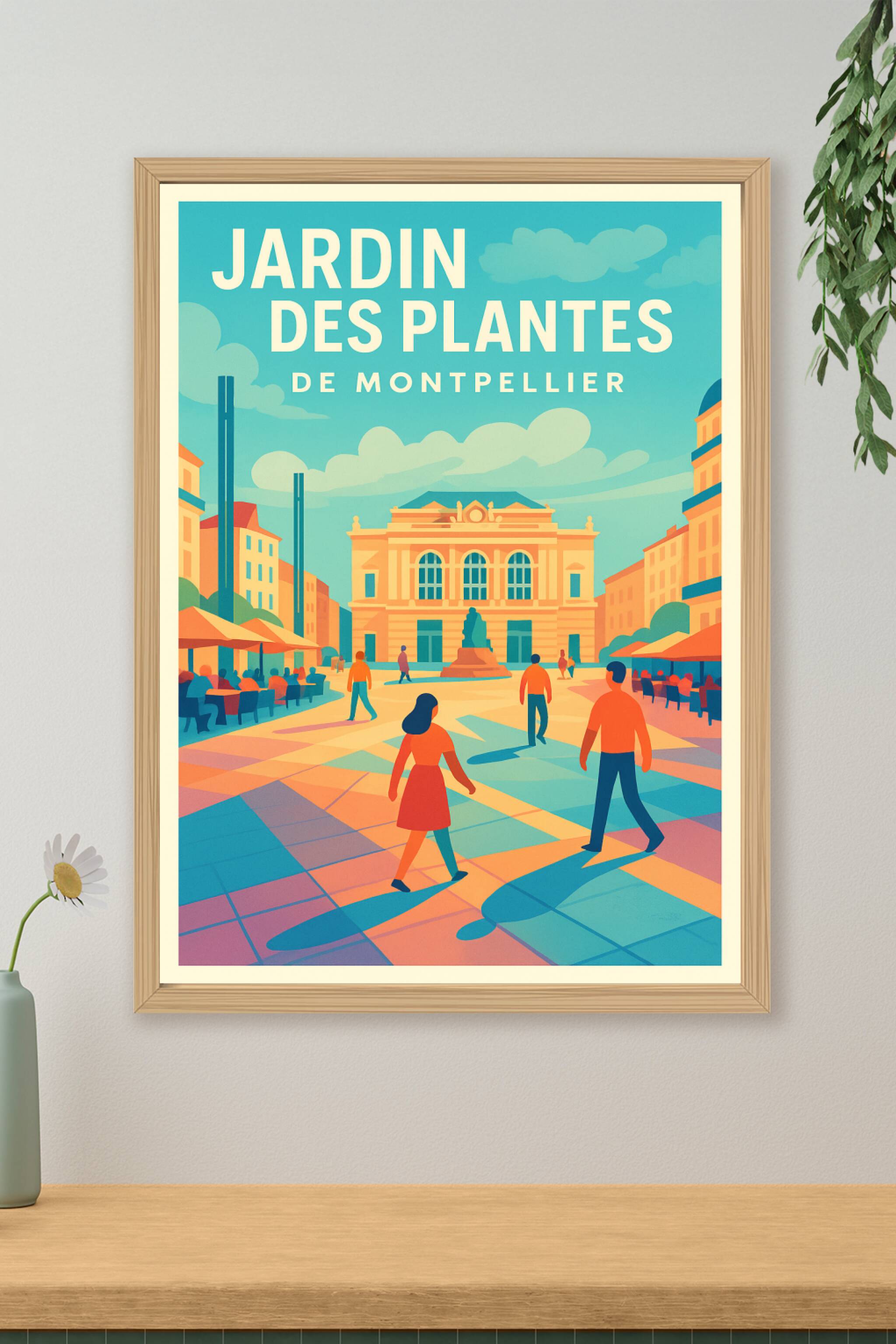 Affiche de Montpellier - L'élégance ensoleillée du Jardin des Plantes