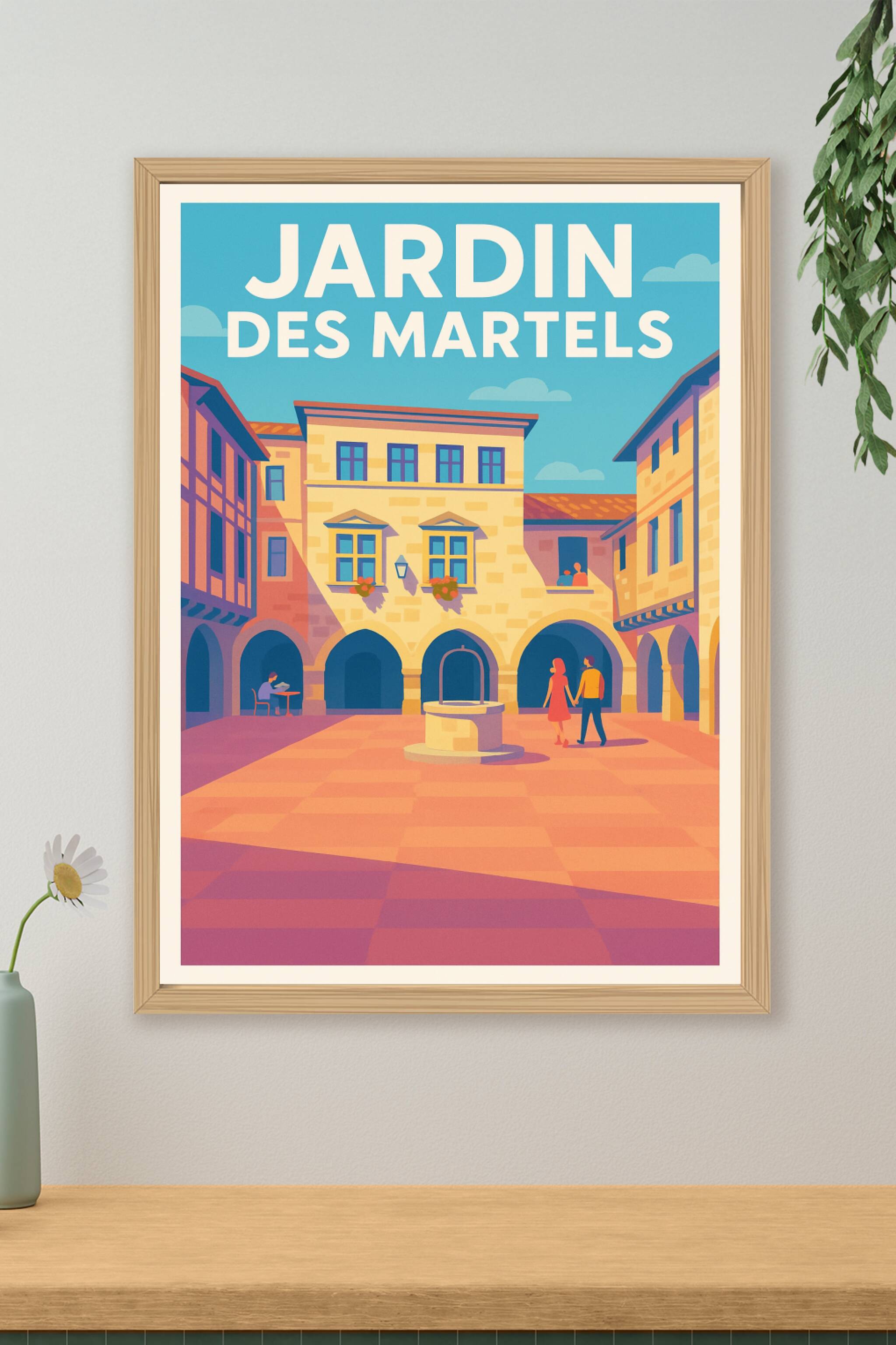 Affiche de Jardin des Martels - L'élégance d'une cité médiévale ensoleillée