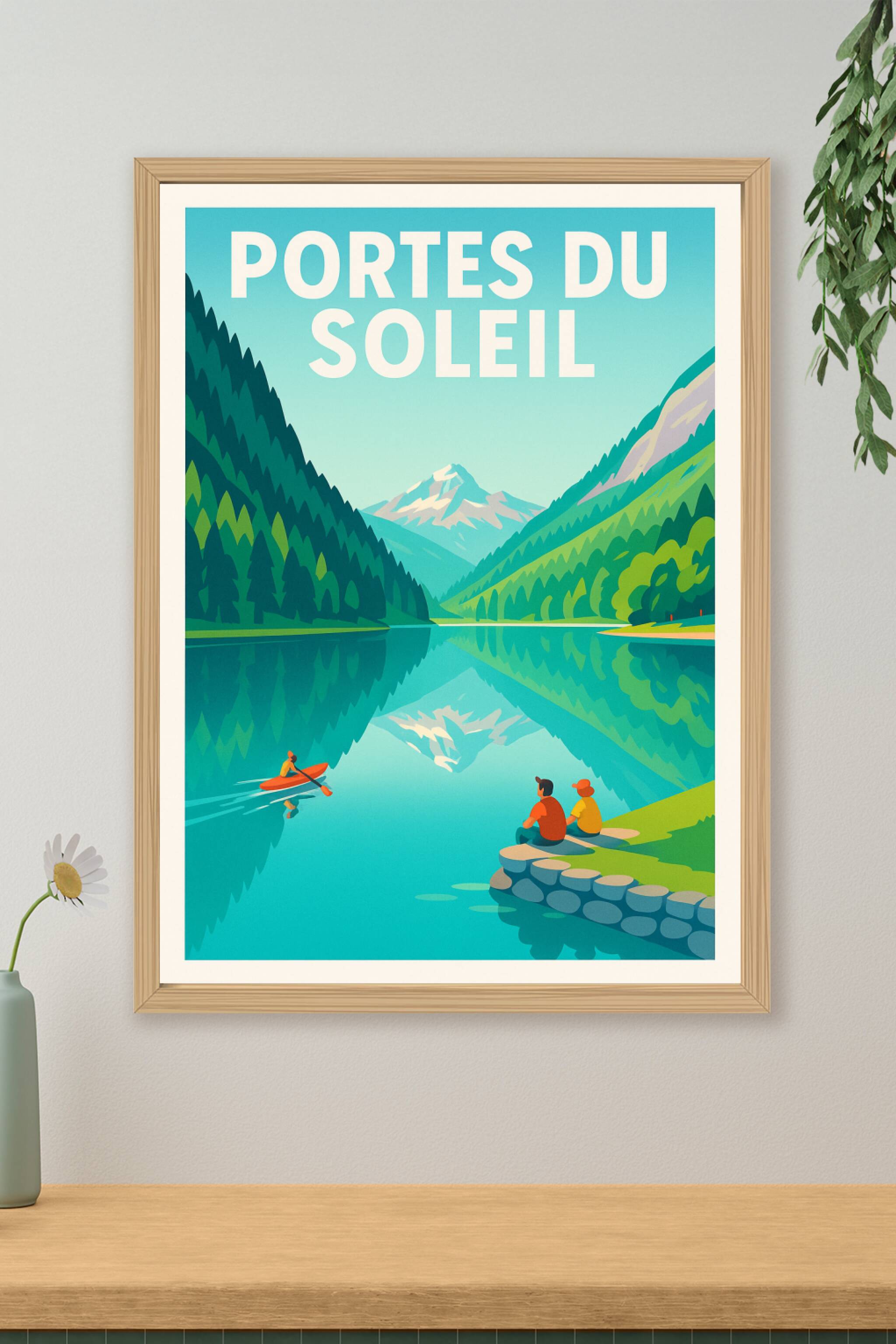 Affiche de Portes du Soleil - L'éclat des Alpes et la sérénité du lac