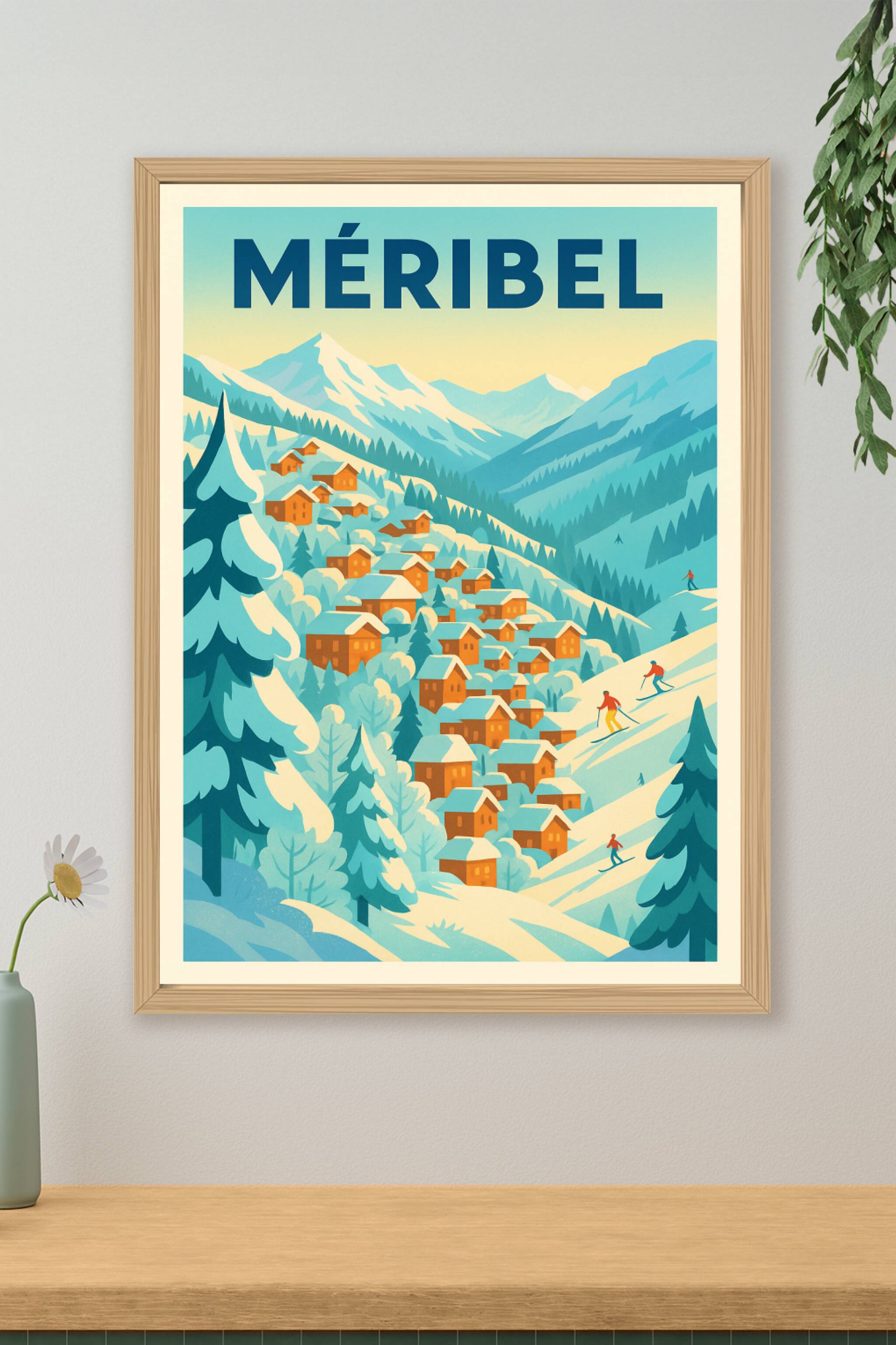Affiche de Méribel - L'élégance des sommets enneigés