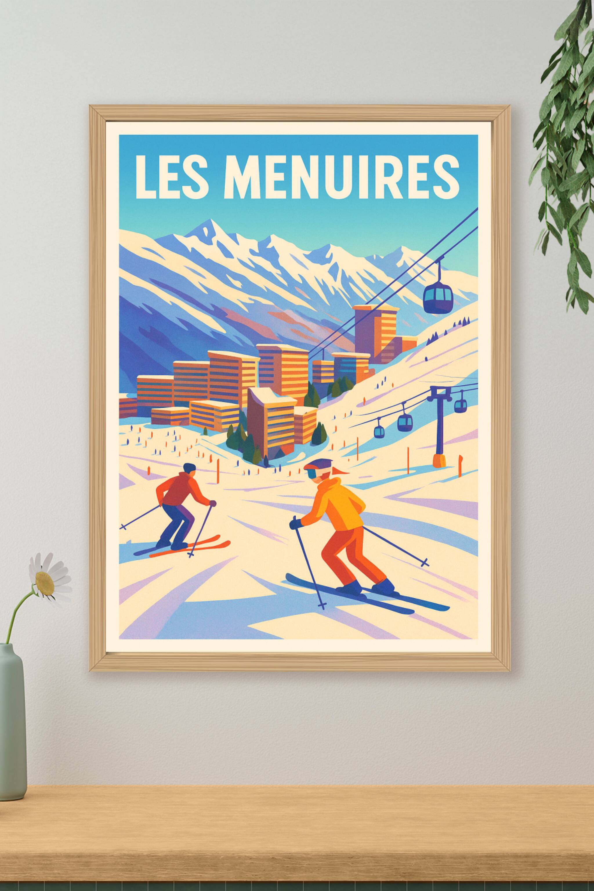 Affiche de Les Menuires - L'éclat des 3 Vallées en version vintage