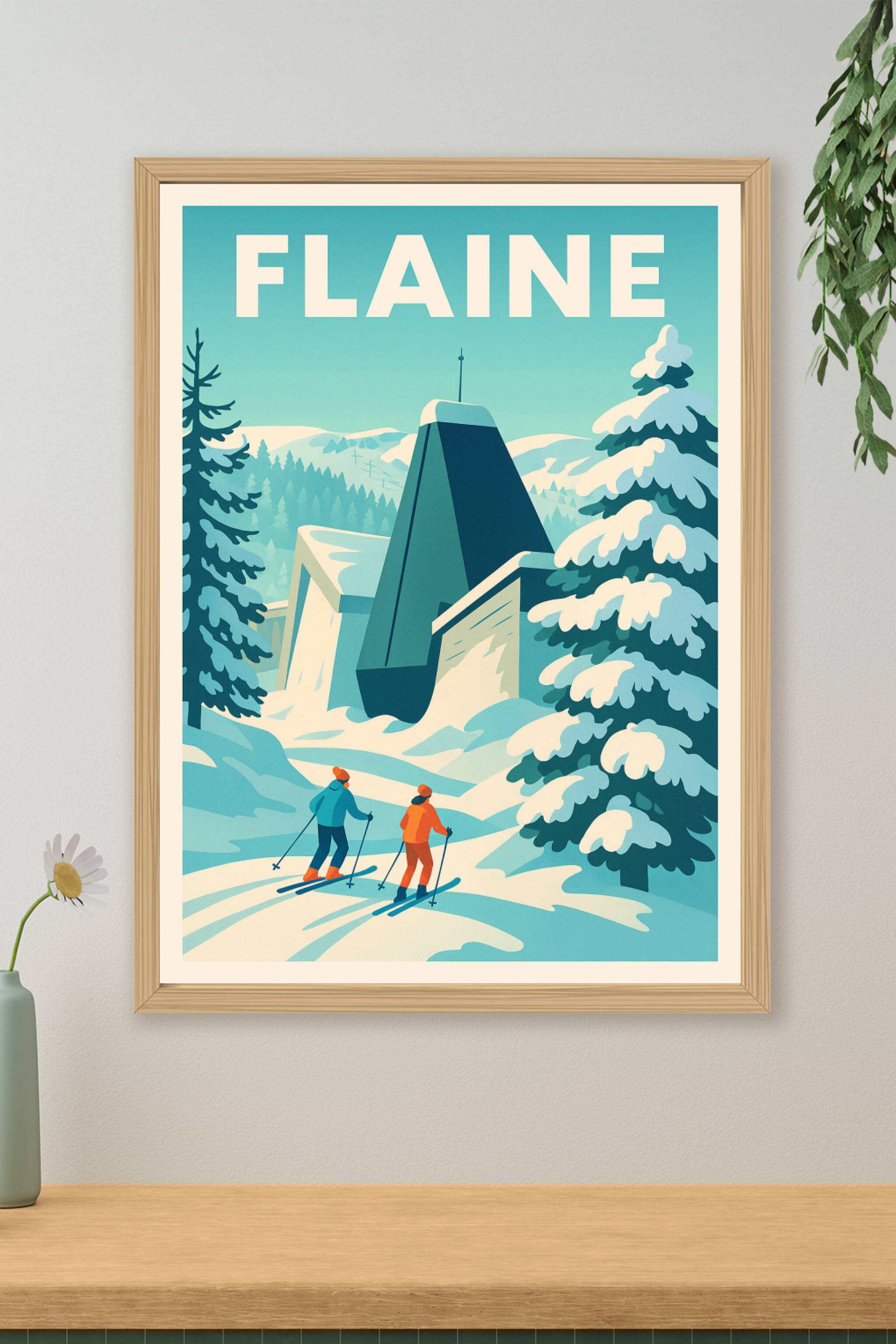 Affiche de Flaine - L'élégance du ski et de l'architecture moderniste