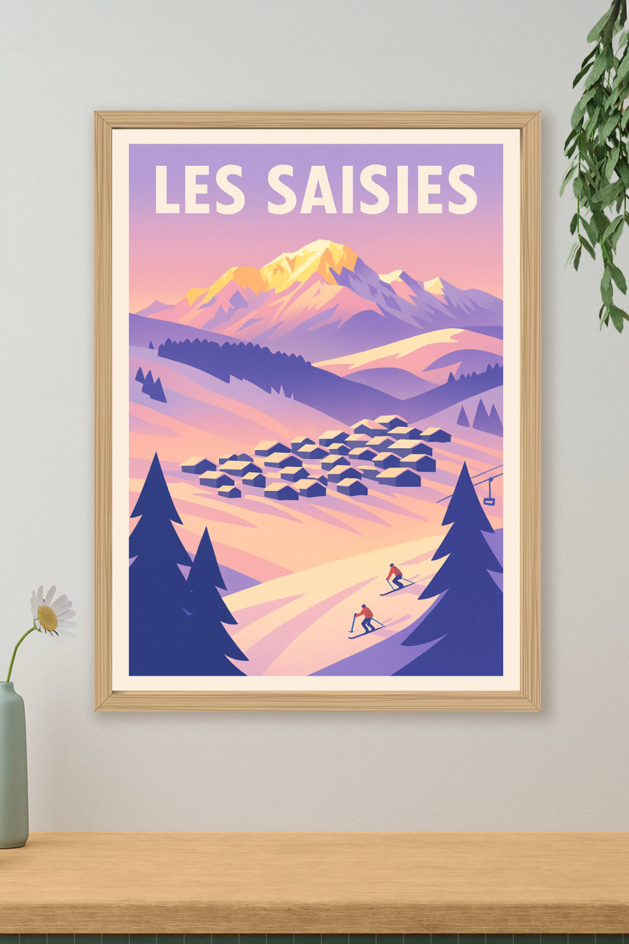 Affiche de Les Saisies - L'éclat du Mont-Blanc et la magie du ski