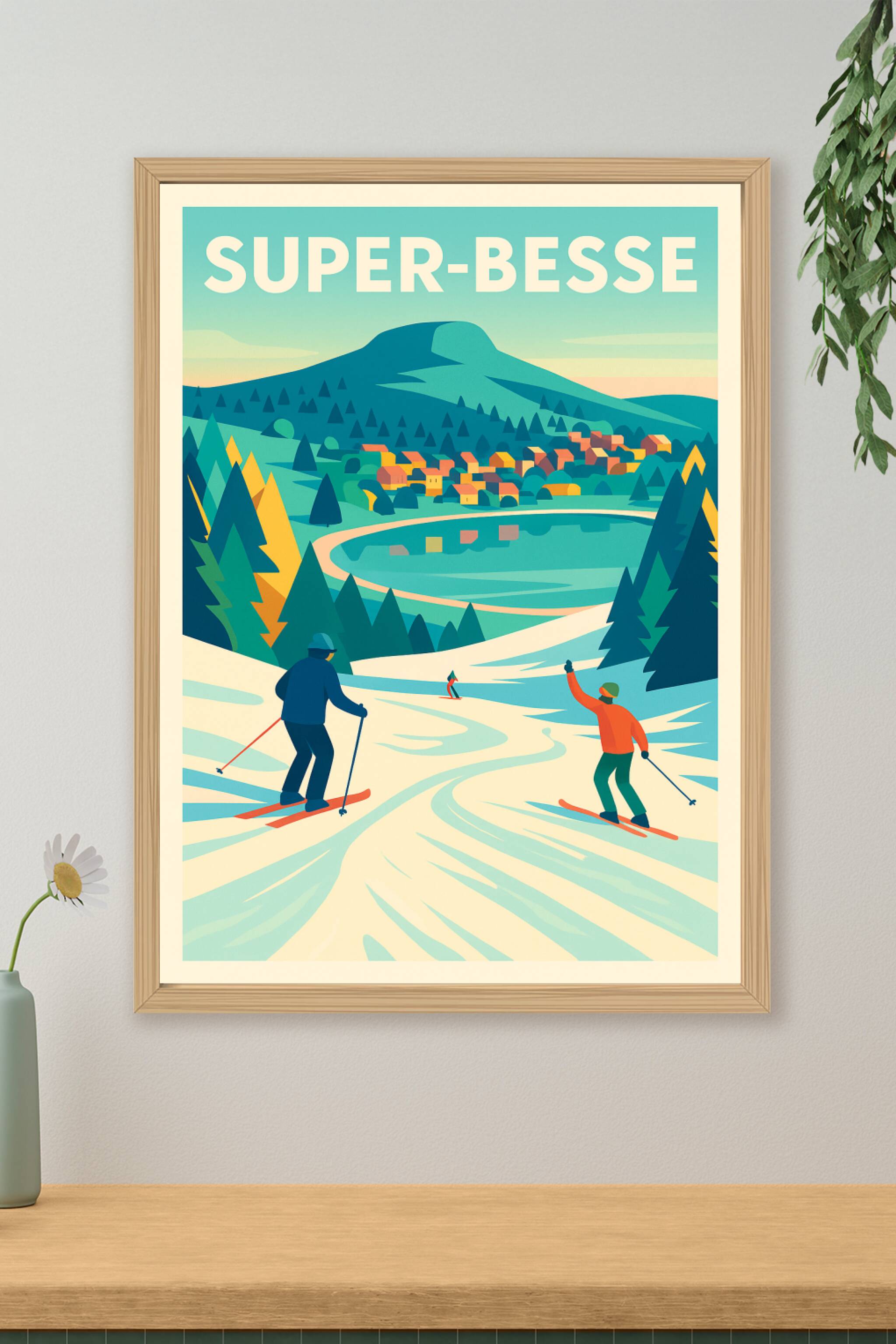Affiche de Super-Besse - L'élégance vintage des sommets d'Auvergne