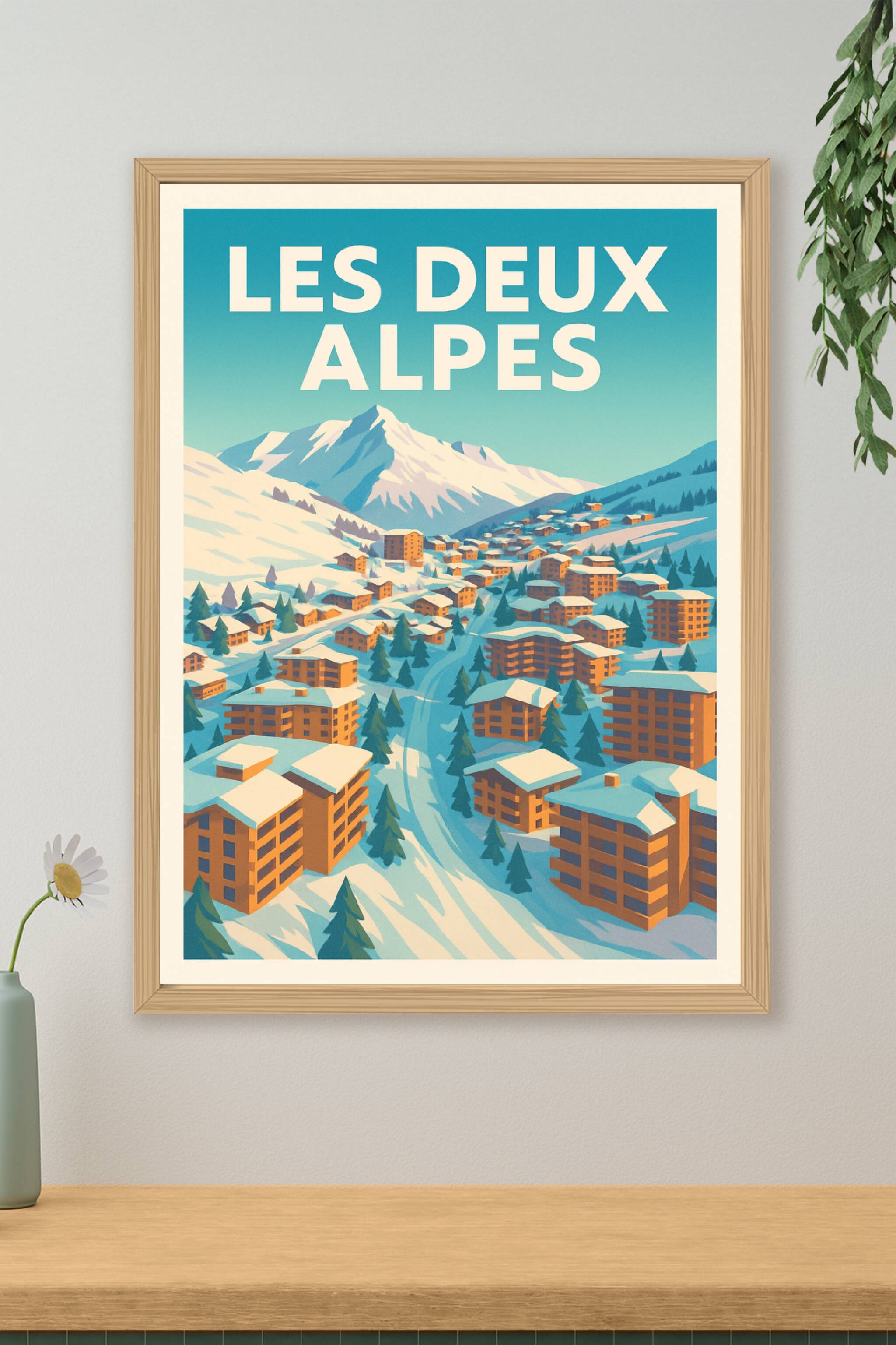 Affiche de Les Deux Alpes - L'élégance des sommets enneigés