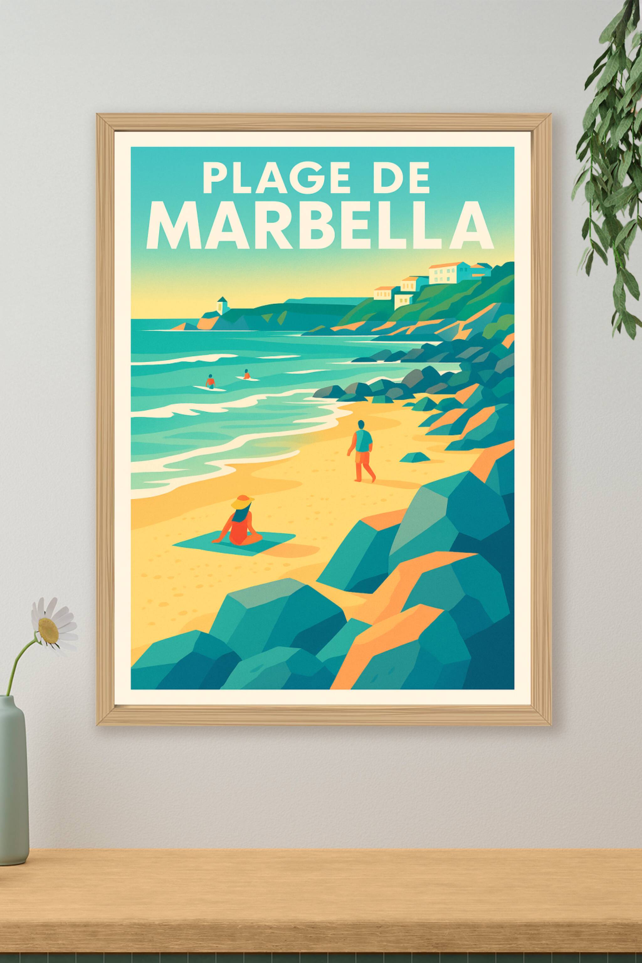 Affiche de Plage de Marbella - L'élégance ensoleillée de la Costa del Sol
