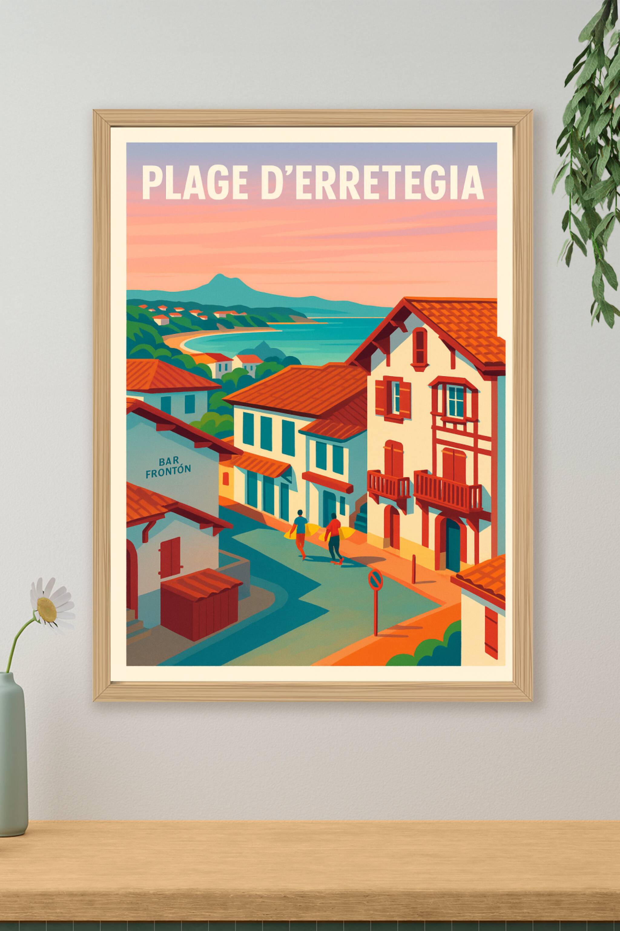 Affiche de Plage d'Erretegia - L'âme du Pays Basque entre surf et tradition