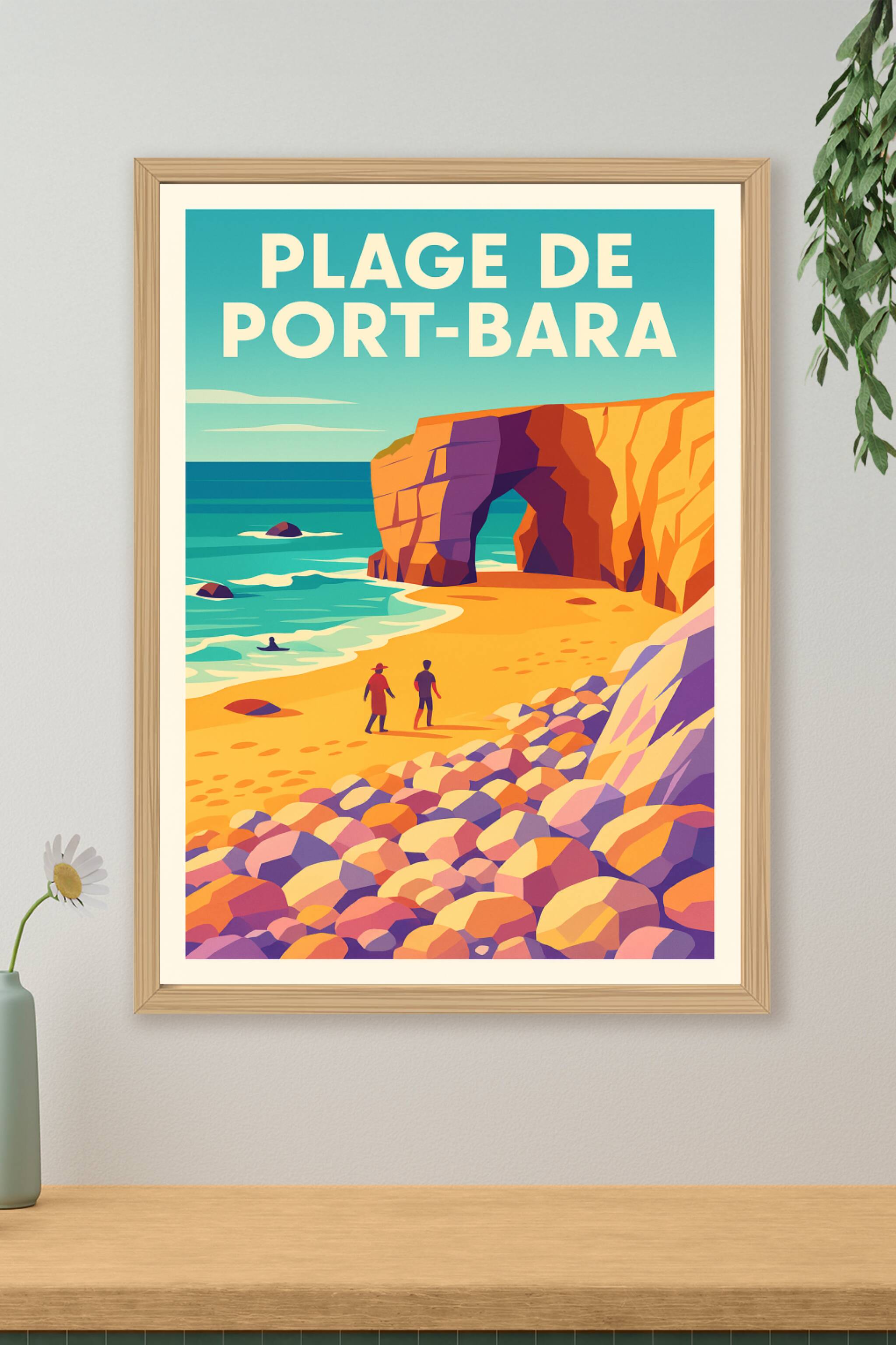 Affiche de Plage de Port-Bara - L'éclat sauvage de la Côte Sauvage