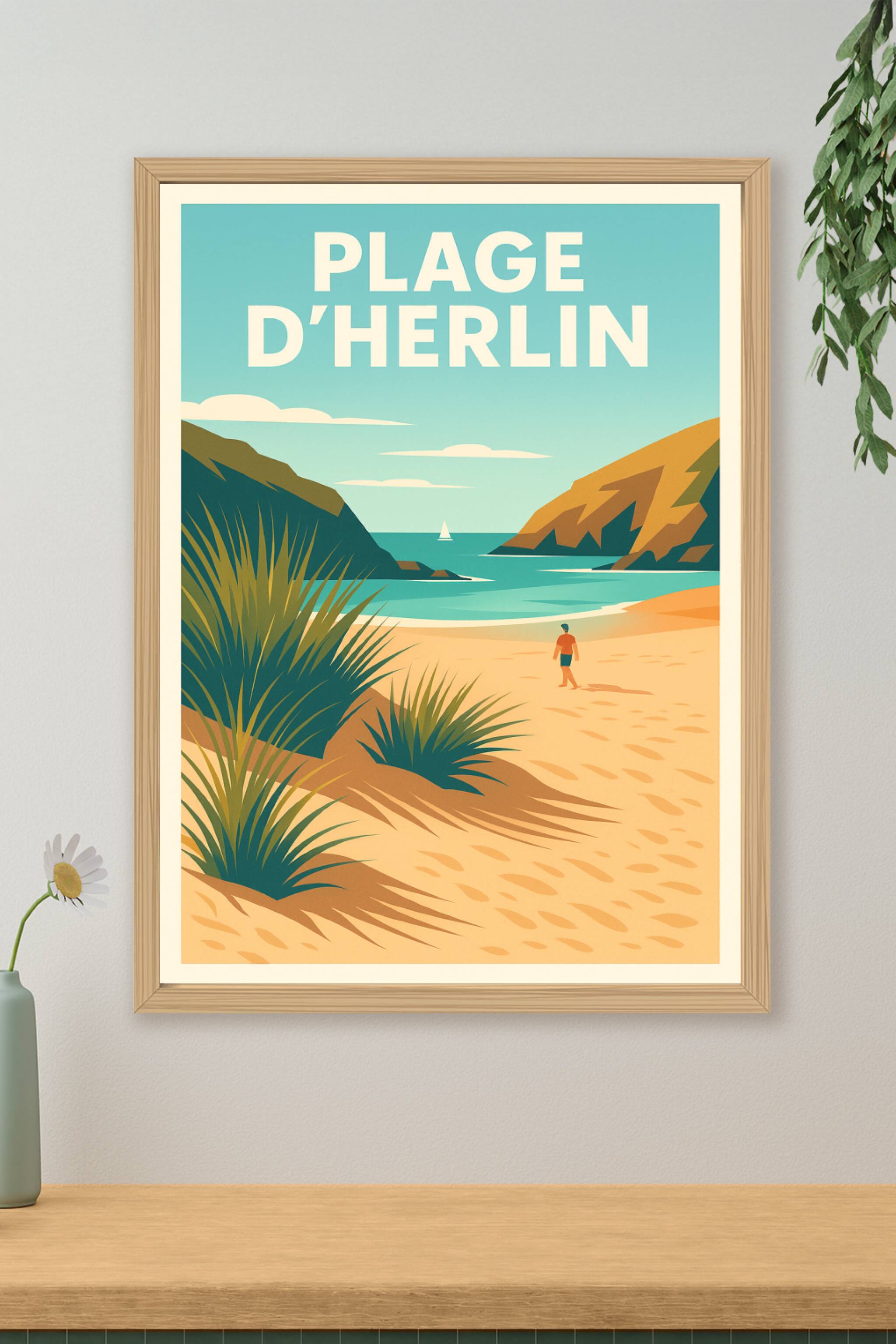 Affiche de Plage d'Herlin - L'évasion sauvage à Belle-Île-en-Mer
