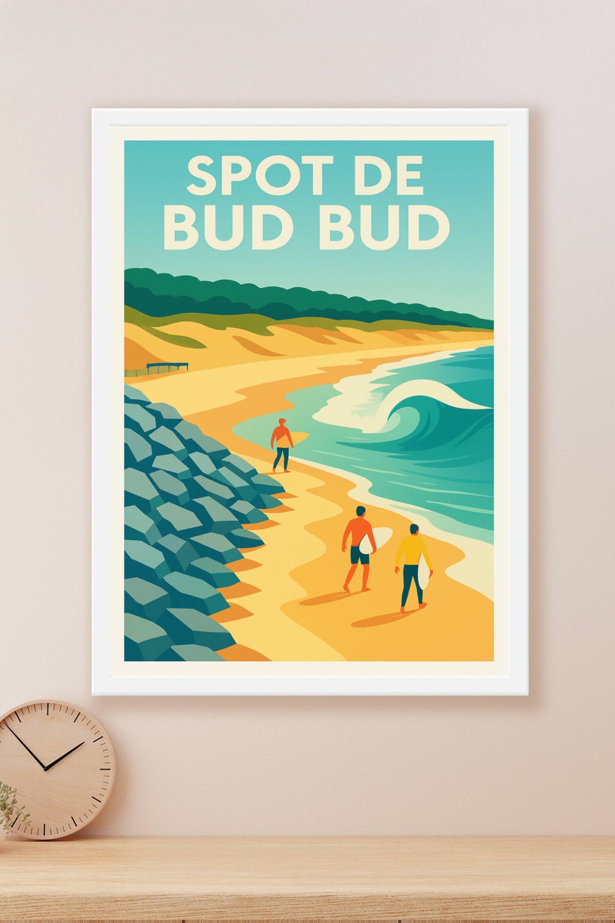 Affiche de Spot de Bud Bud - L'esprit surf de la côte vendéenne