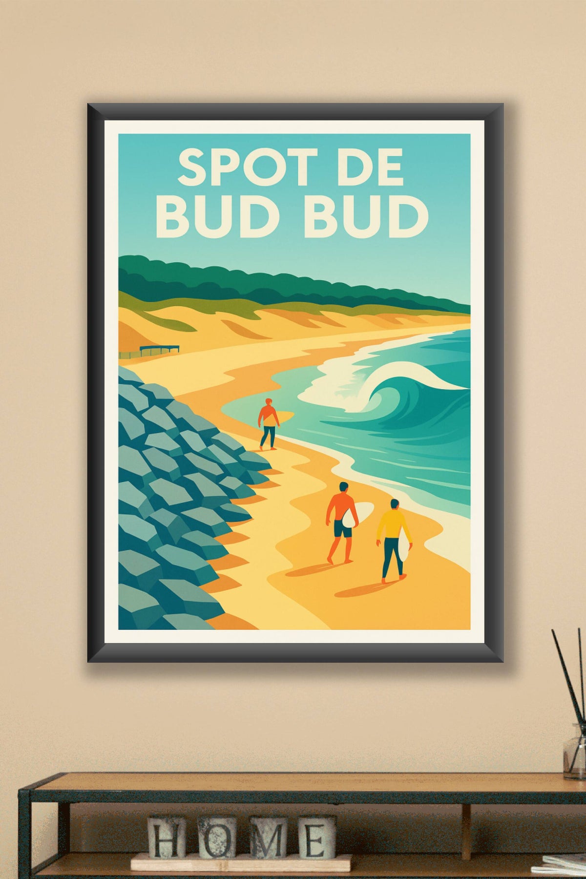 Affiche de Spot de Bud Bud - L'esprit surf de la côte vendéenne