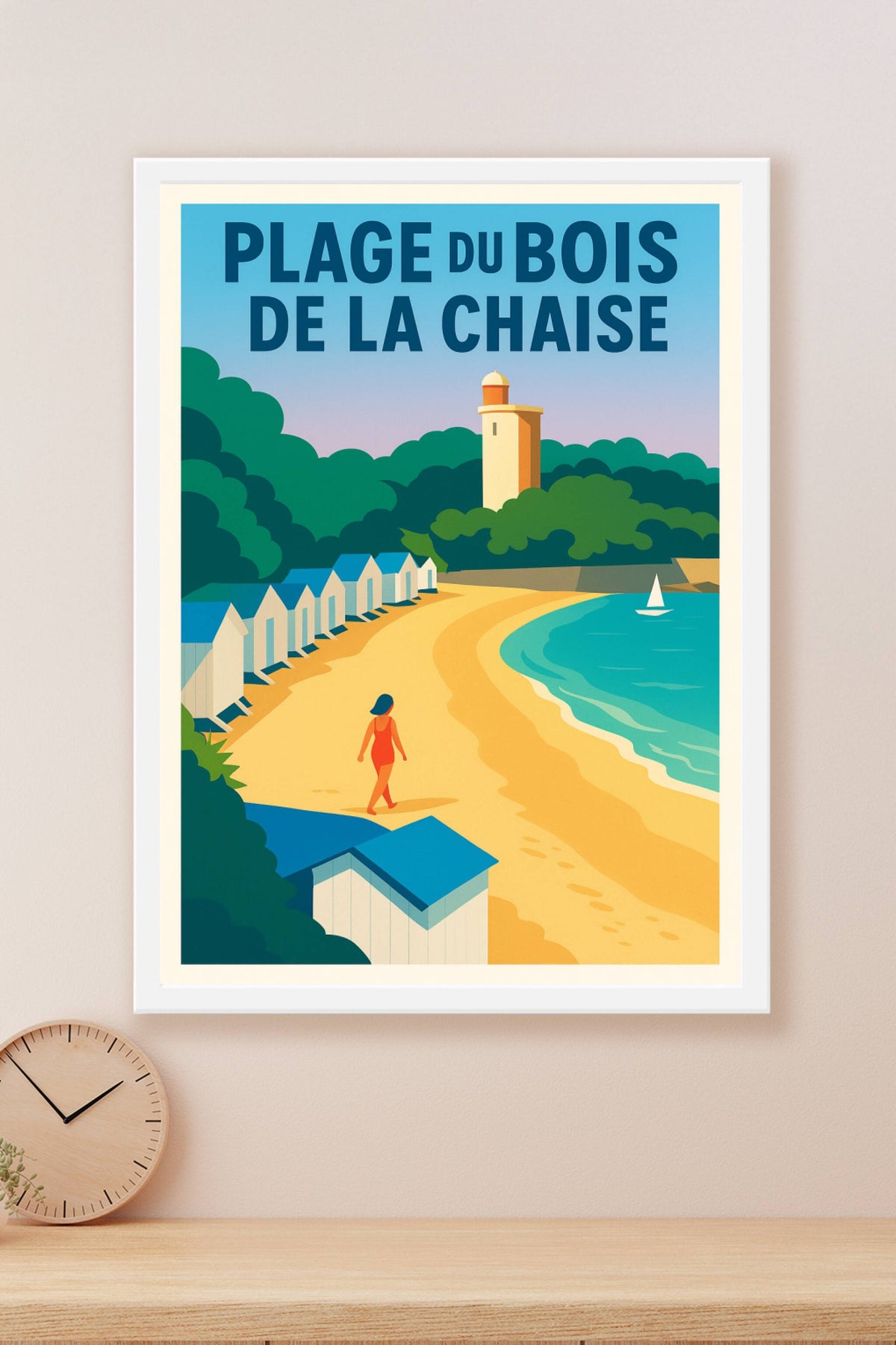 Affiche de Plage du Bois de la Chaise - L'élégance vintage de Noirmoutier