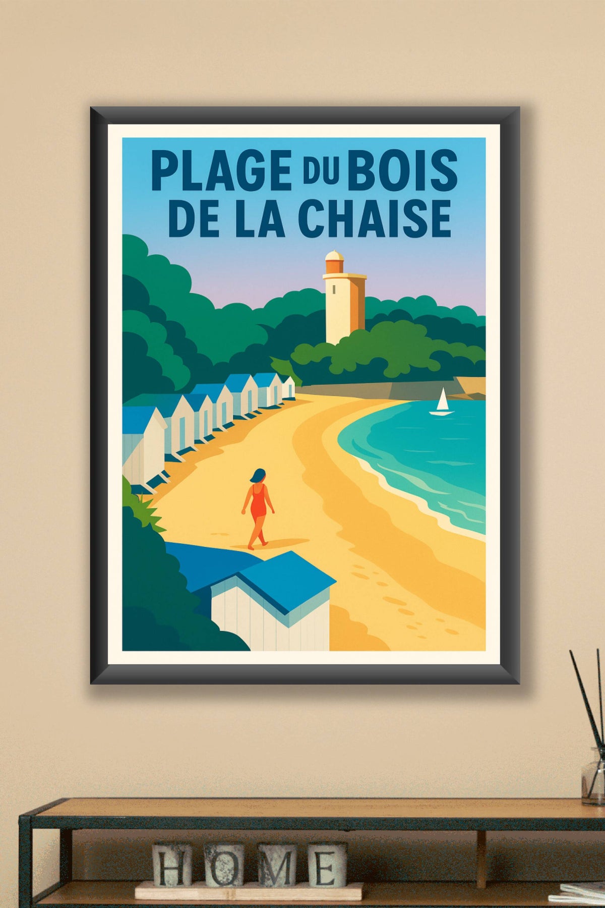 Affiche de Plage du Bois de la Chaise - L'élégance vintage de Noirmoutier