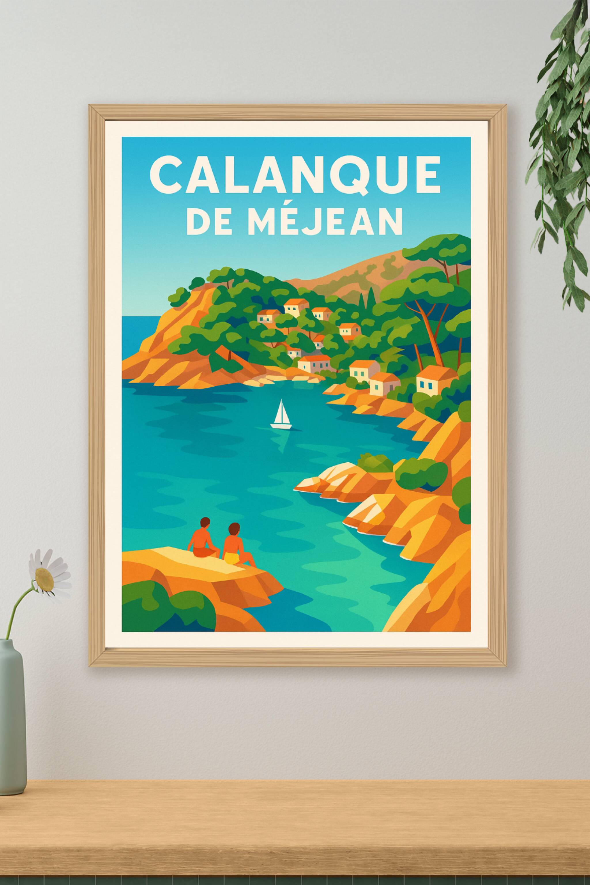 Affiche de Calanque de Méjean - L'éclat de la Côte Bleue sous le soleil
