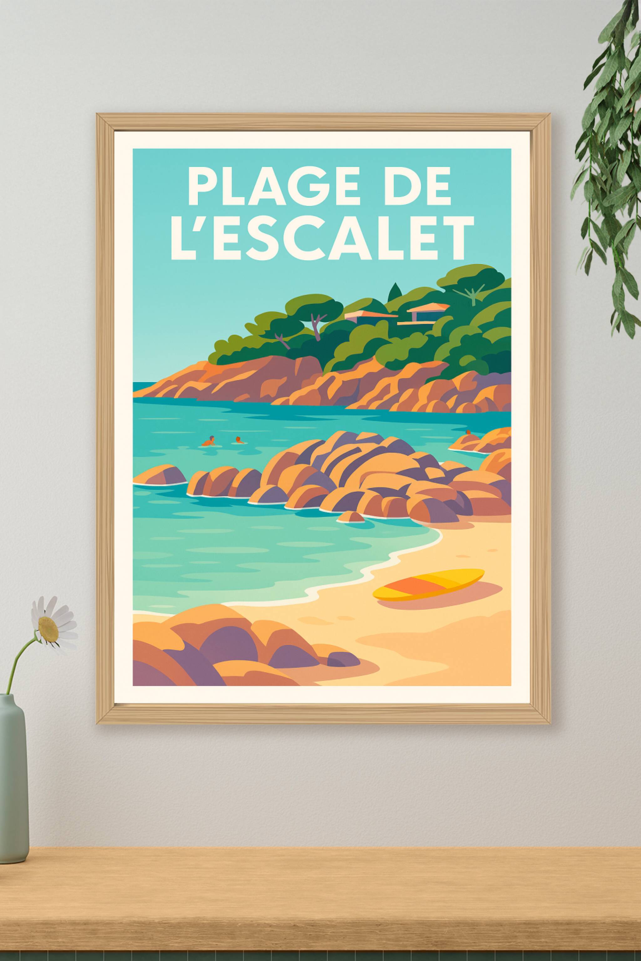 Affiche de Plage de l'Escalet - Le charme sauvage de la Côte d'Azur