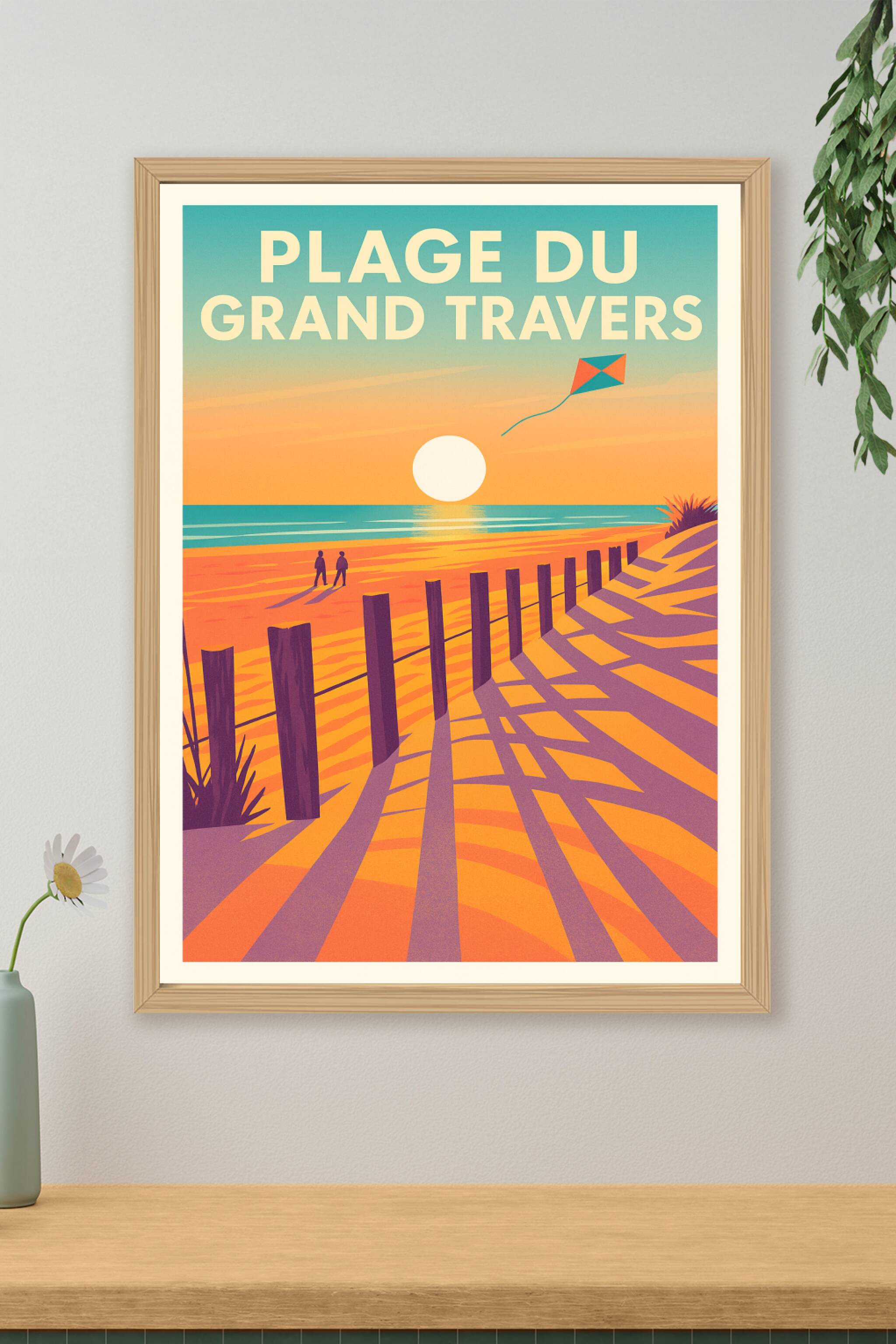 Affiche de Plage du Grand Travers - La magie d'un coucher de soleil méditerranéen