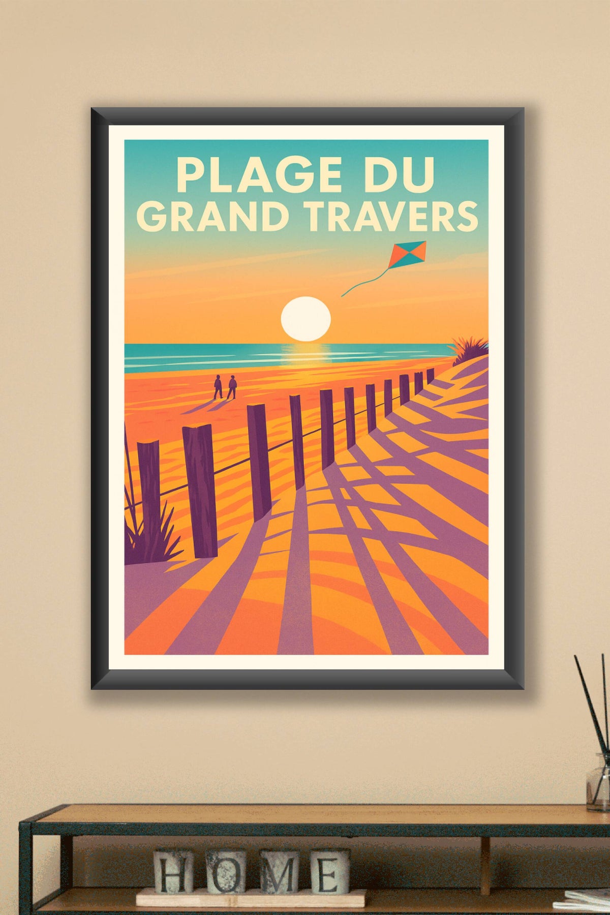 Affiche de Plage du Grand Travers - La magie d'un coucher de soleil méditerranéen