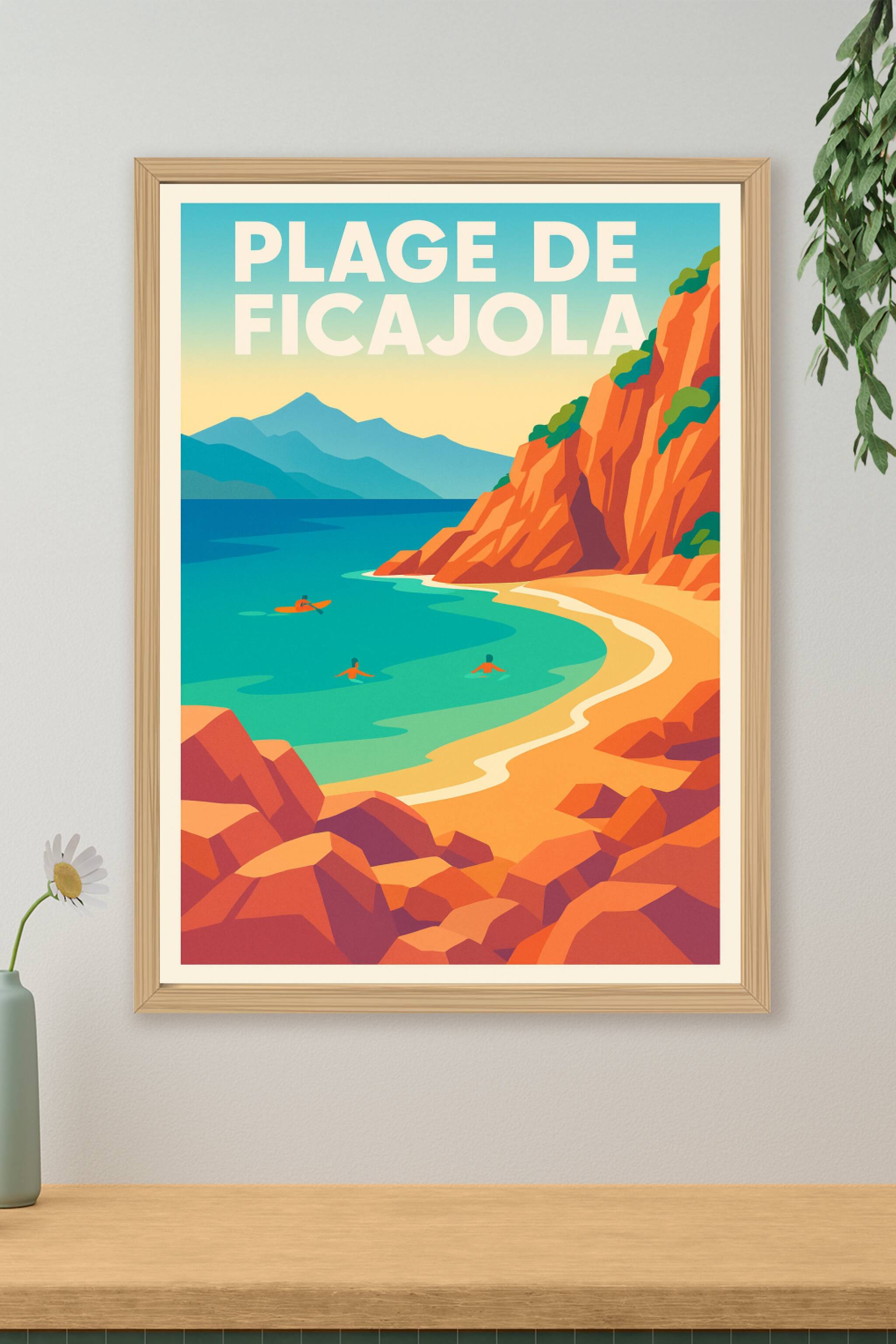 Affiche de Plage de Ficajola - L'éclat des Calanques de Piana chez vous