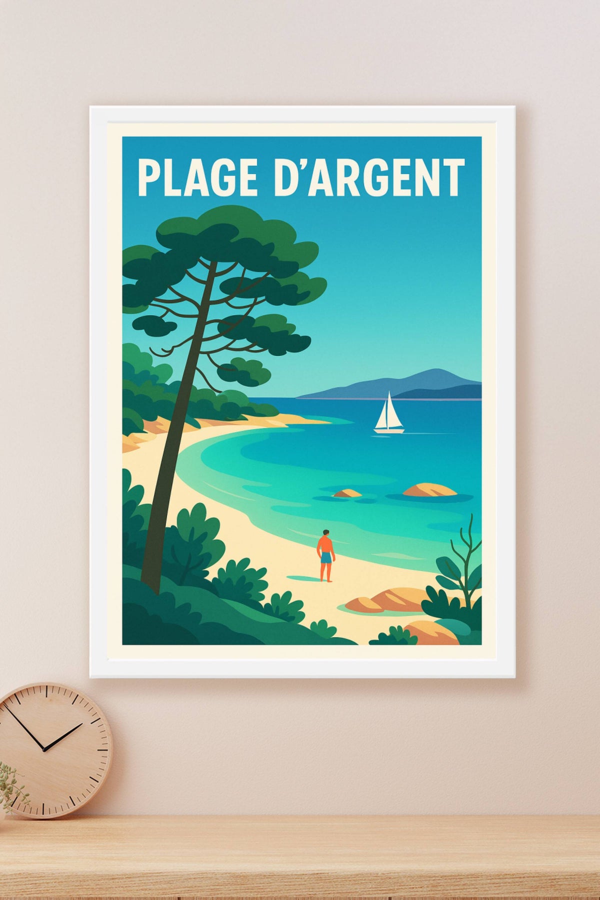 Affiche de Plage d'Argent - L'éclat de la Méditerranée dans votre intérieur