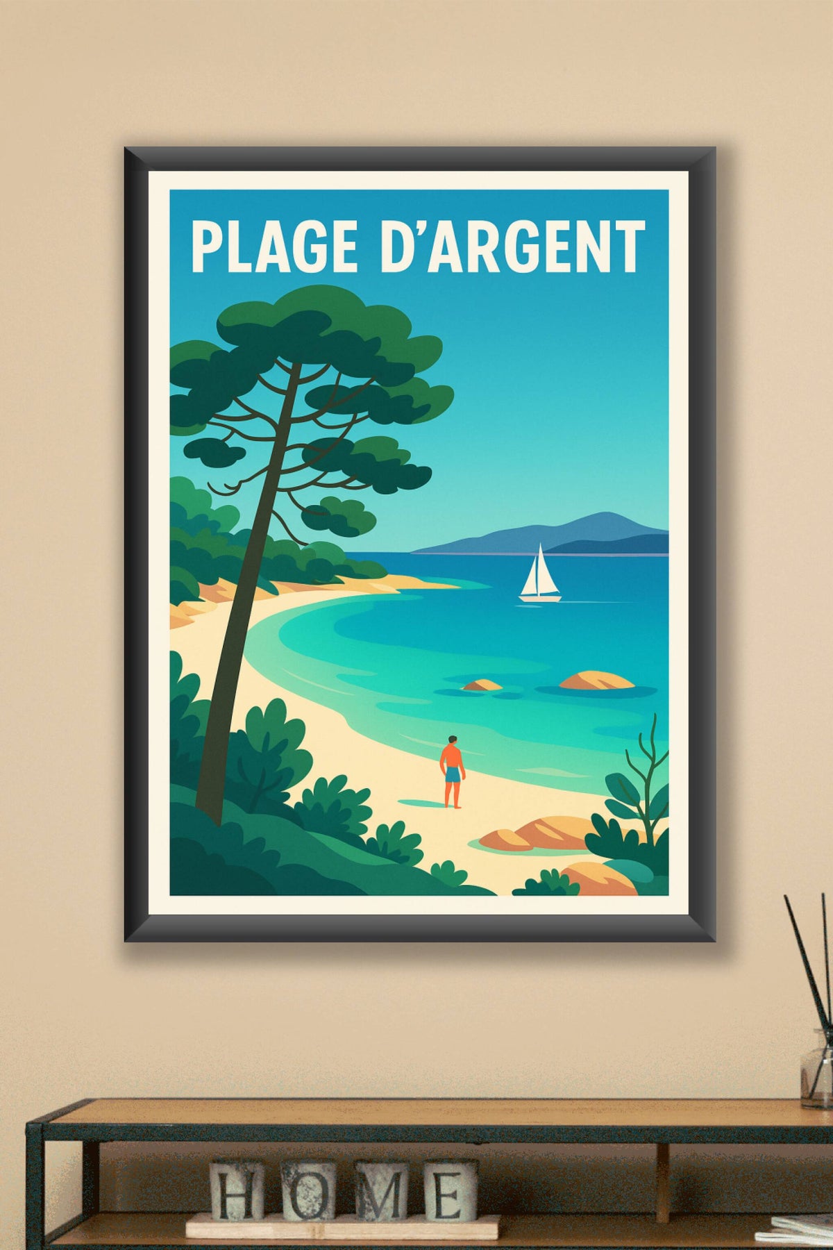 Affiche de Plage d'Argent - L'éclat de la Méditerranée dans votre intérieur