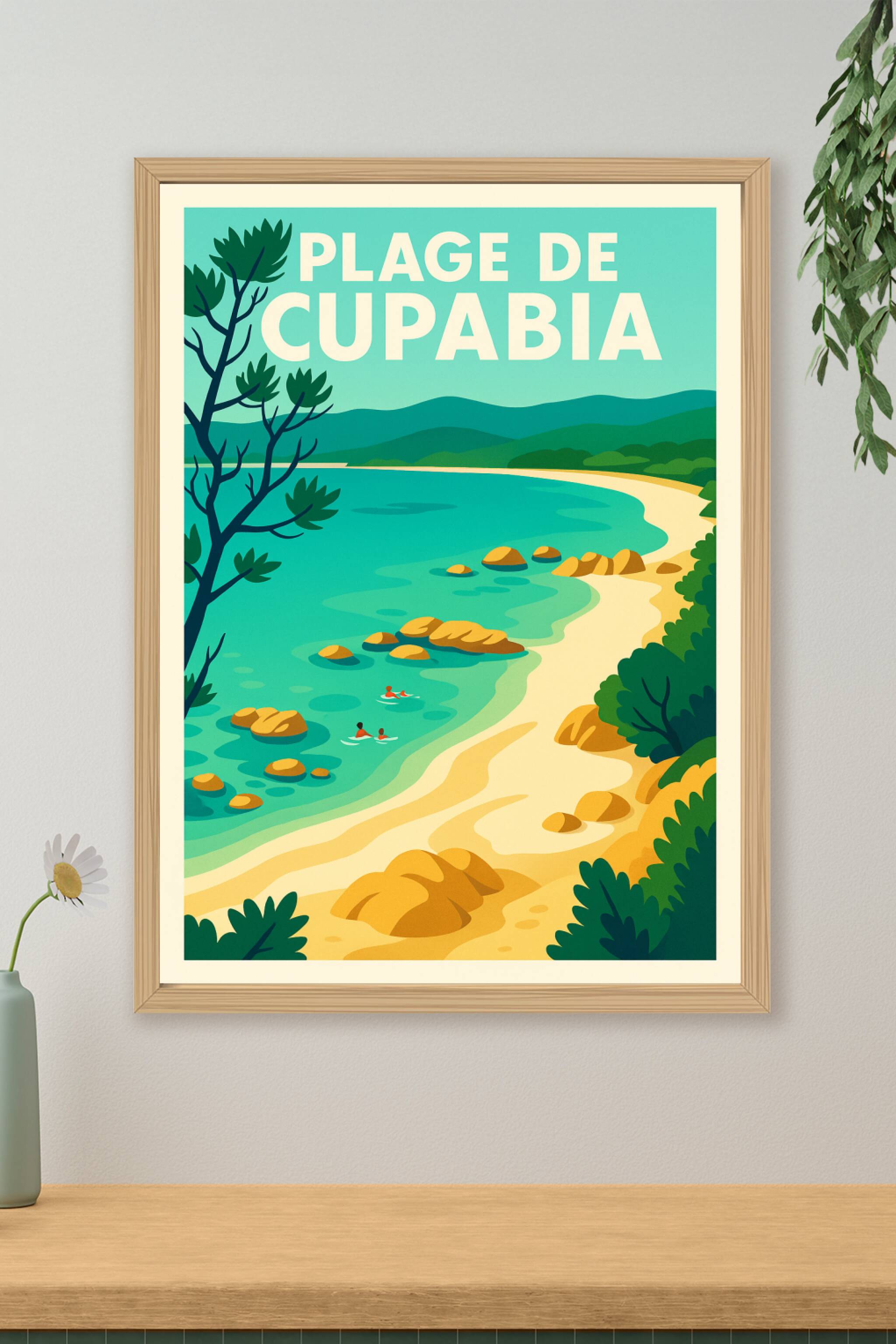 Affiche de Plage de Cupabia - L'éclat sauvage de la Corse en affiche