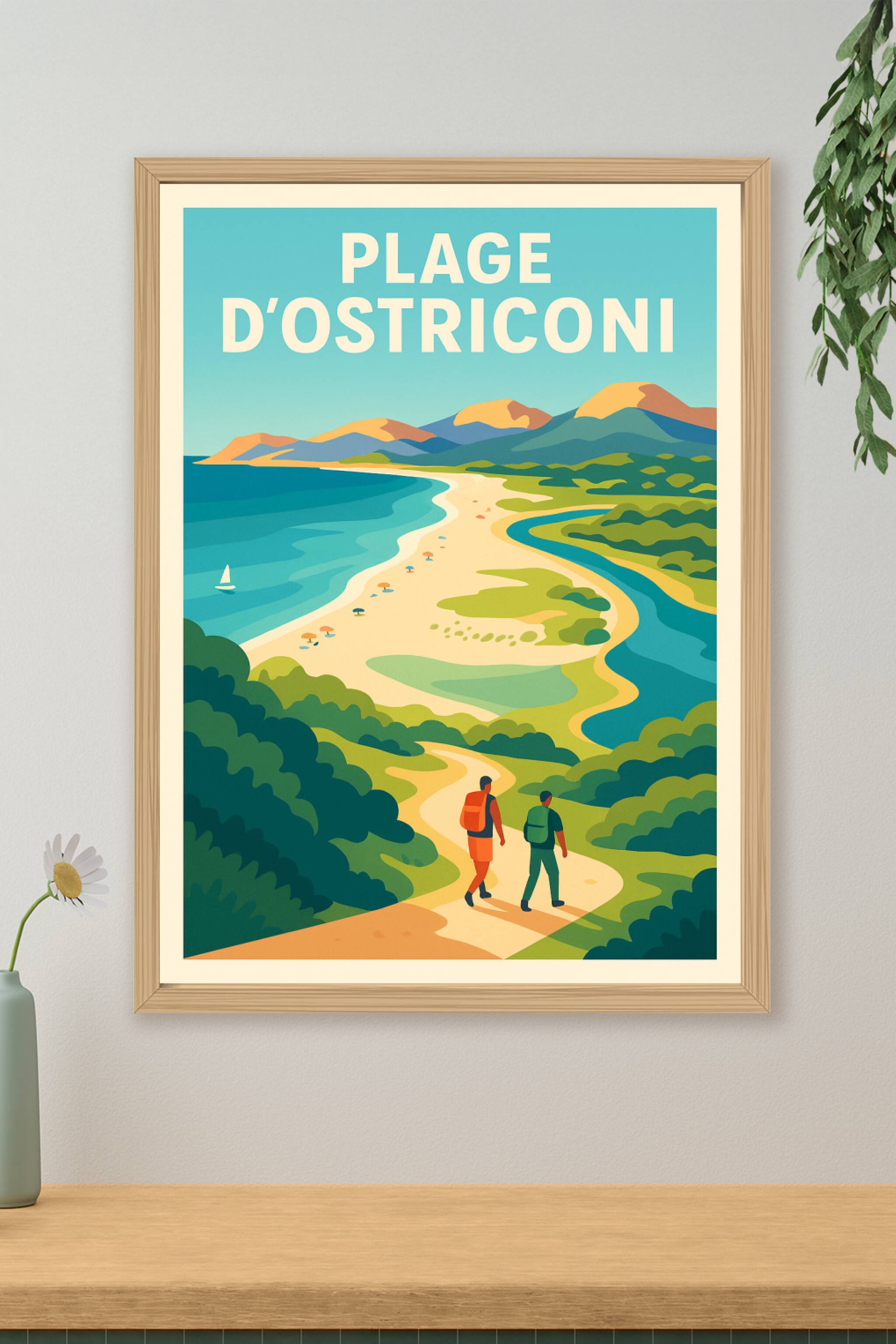 Affiche de Plage d'Ostriconi - Évasion sauvage entre mer et montagnes corses