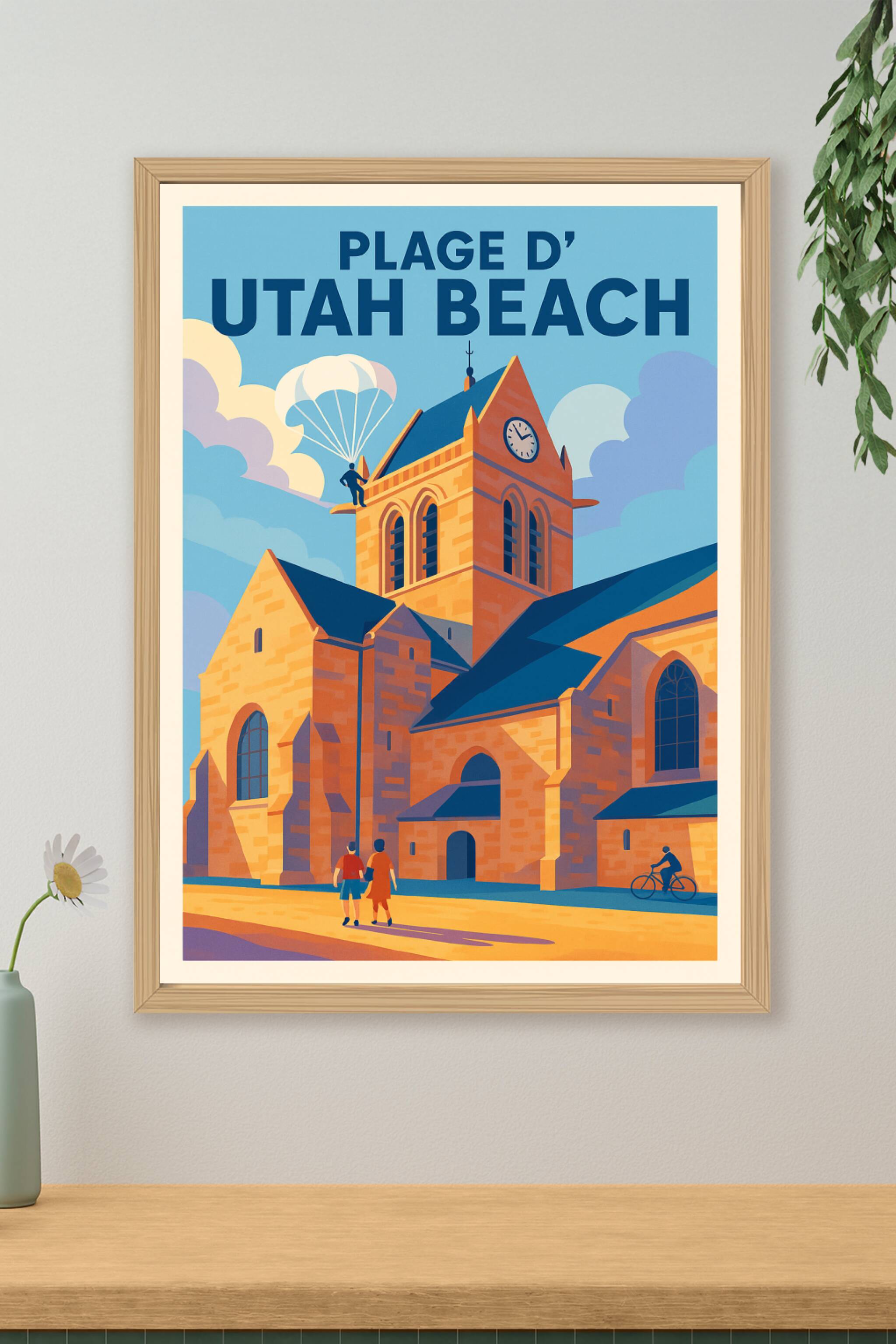 Affiche de Utah Beach - Un hommage historique entre ciel et mer