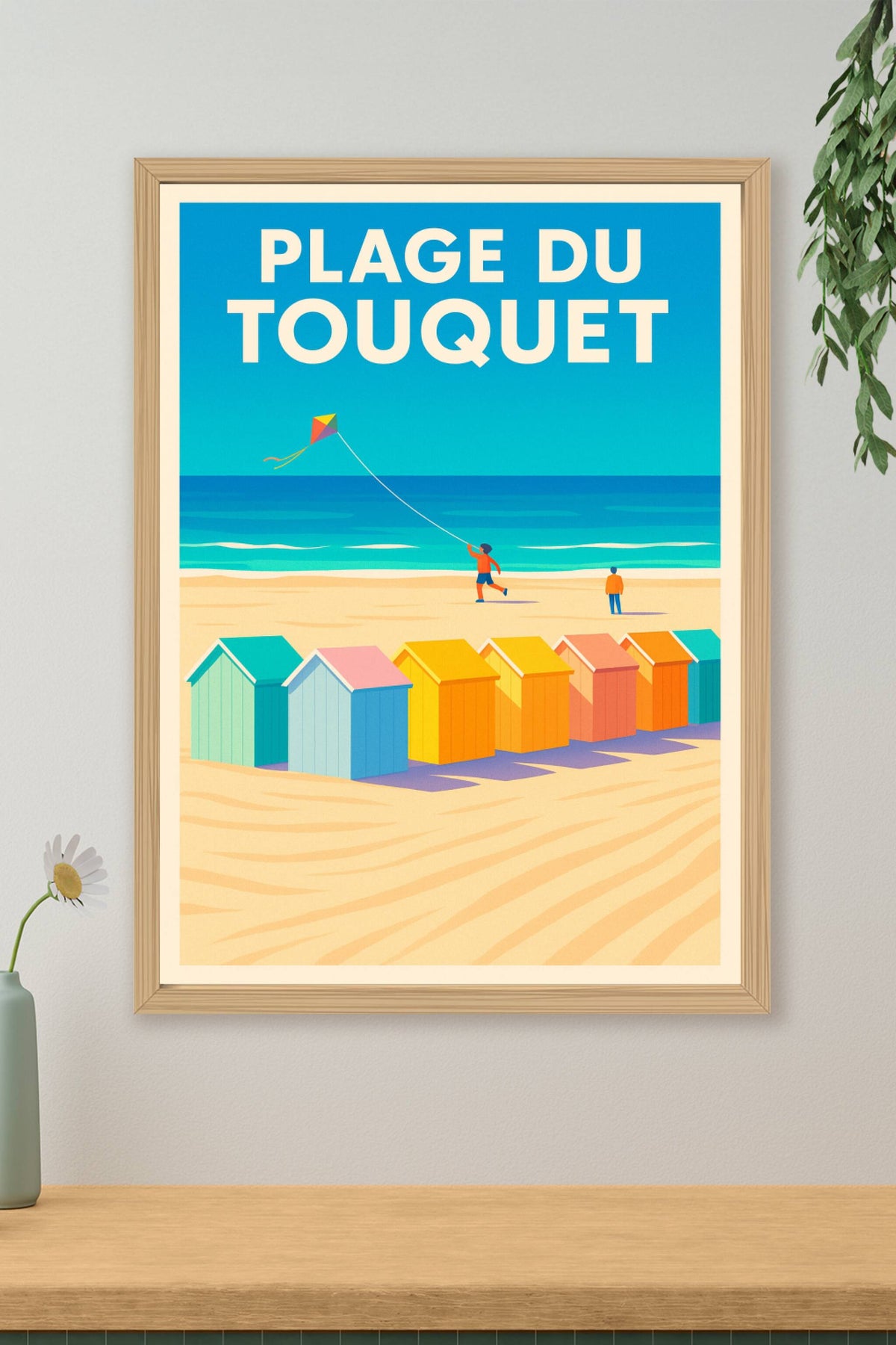 Affiche de Plage du Touquet - L'élégance colorée de la Côte d'Opale