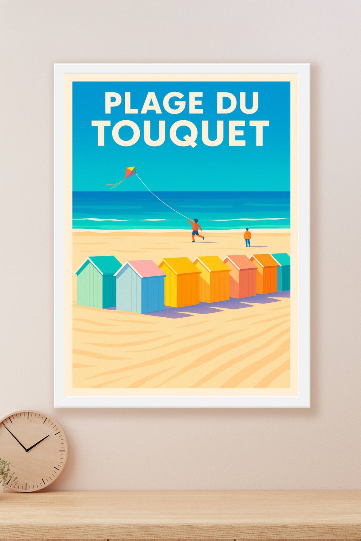Affiche de Plage du Touquet - L'élégance colorée de la Côte d'Opale