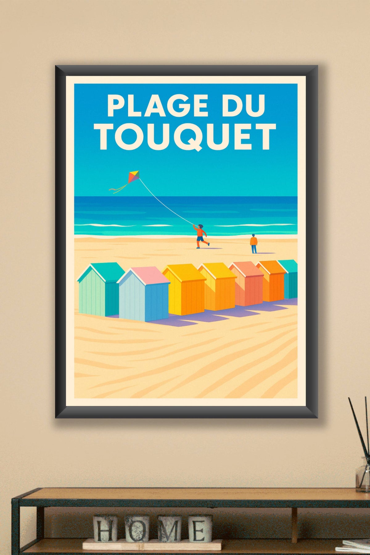 Affiche de Plage du Touquet - L'élégance colorée de la Côte d'Opale