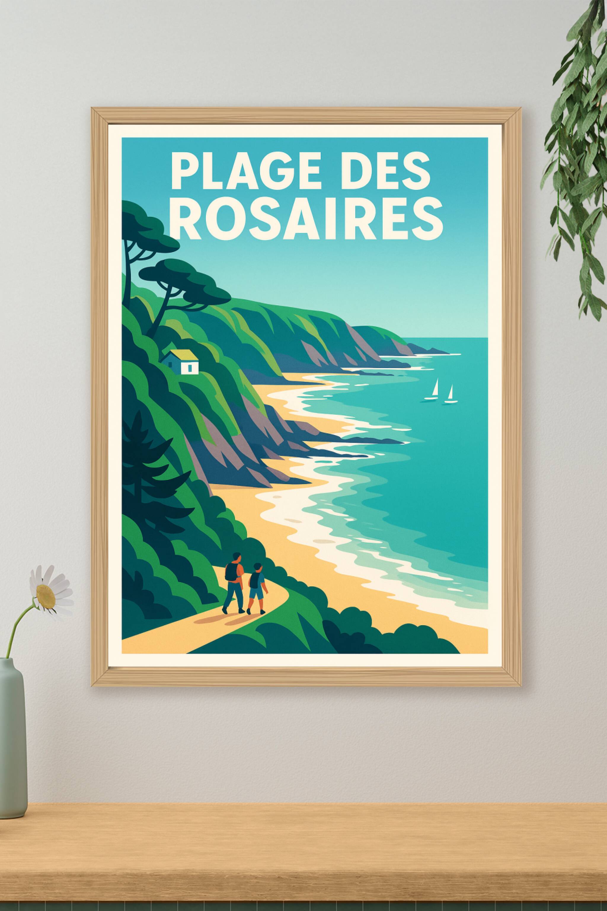 Affiche de Plage des Rosaires - L'élégance sauvage des côtes bretonnes