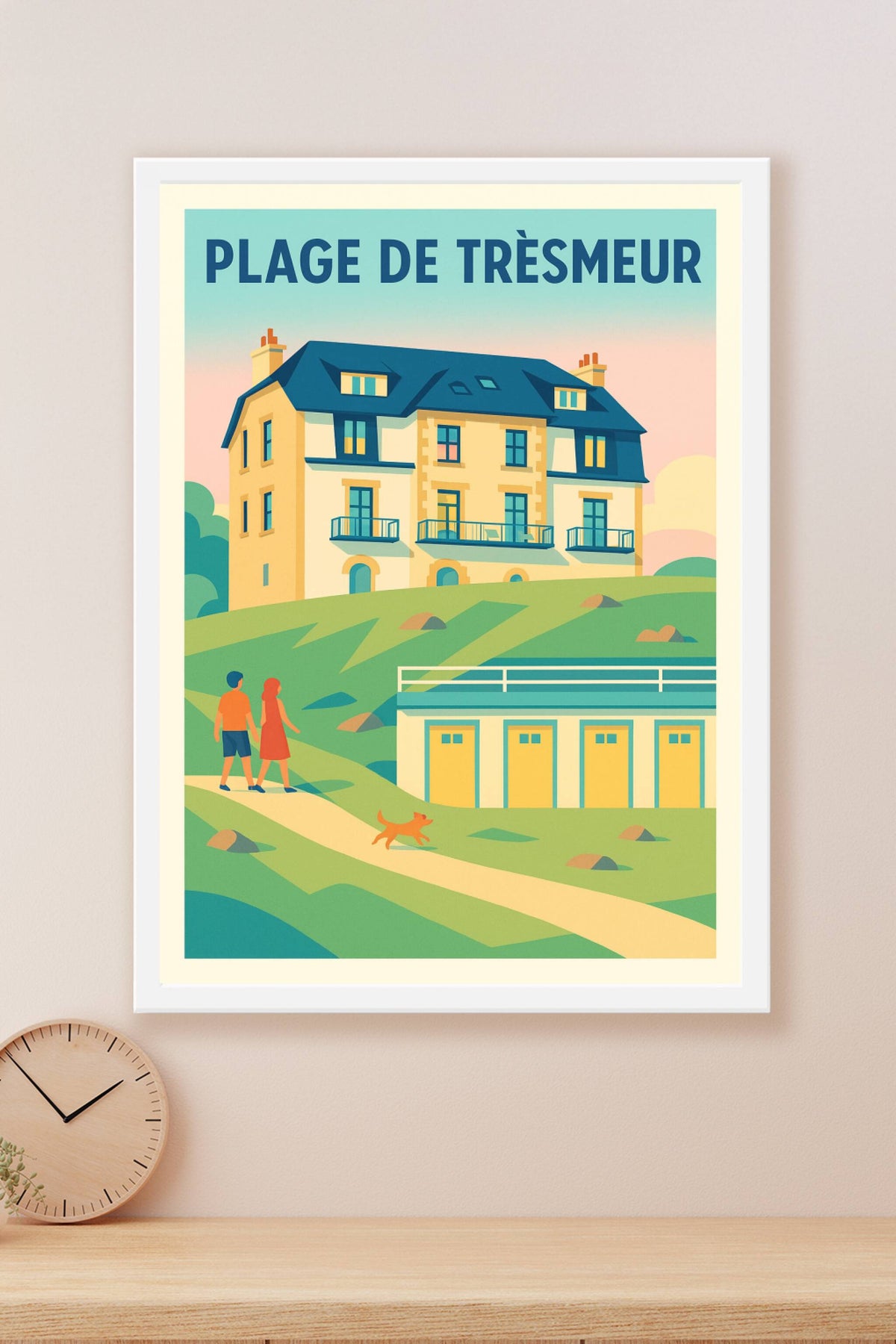 Affiche de Plage de Trèsmeur - L'élégance vintage de la Côte de Granit Rose