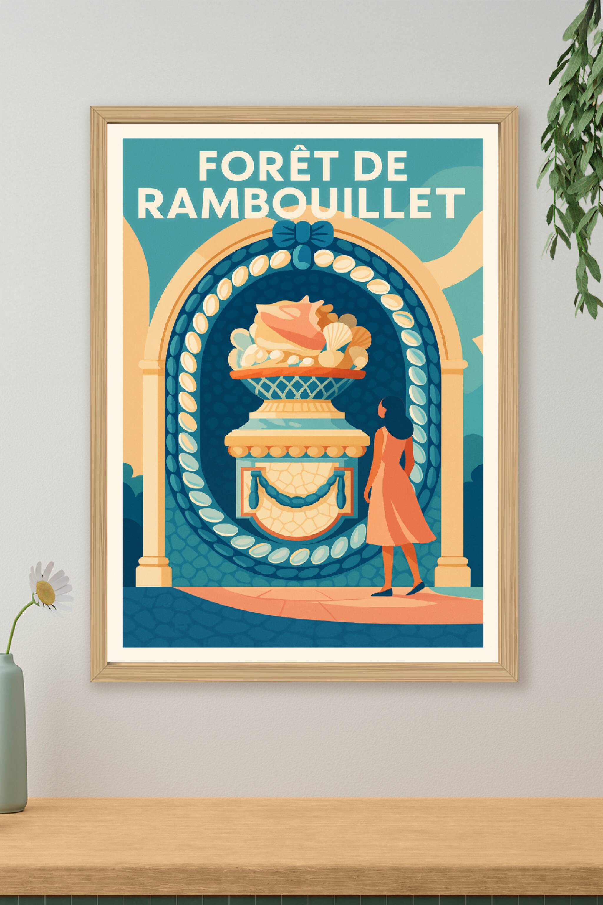 Affiche de Forêt de Rambouillet - L'élégance de la Chaumière aux Coquillages