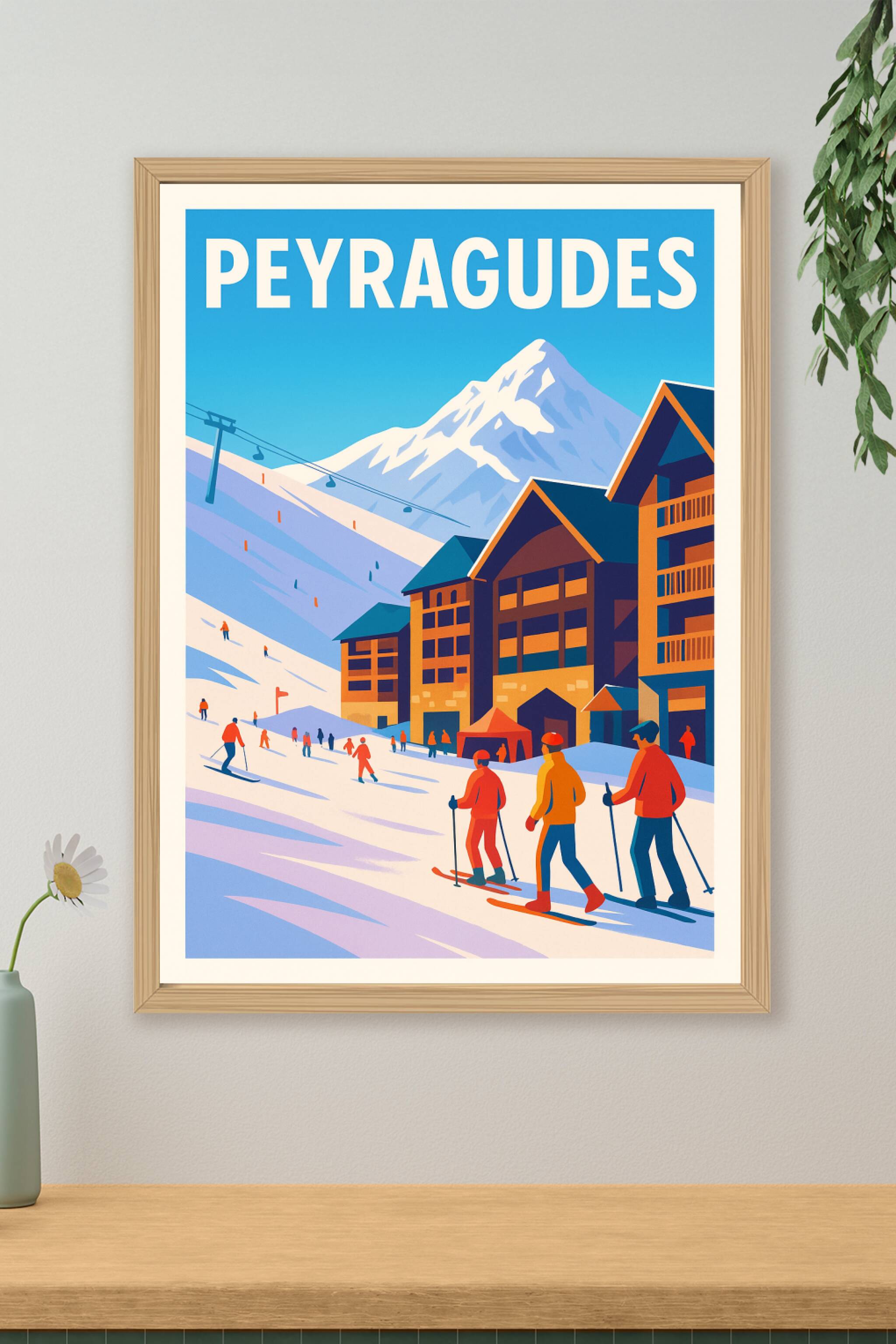 Affiche de Peyragudes - Le charme vintage des Pyrénées sur vos murs