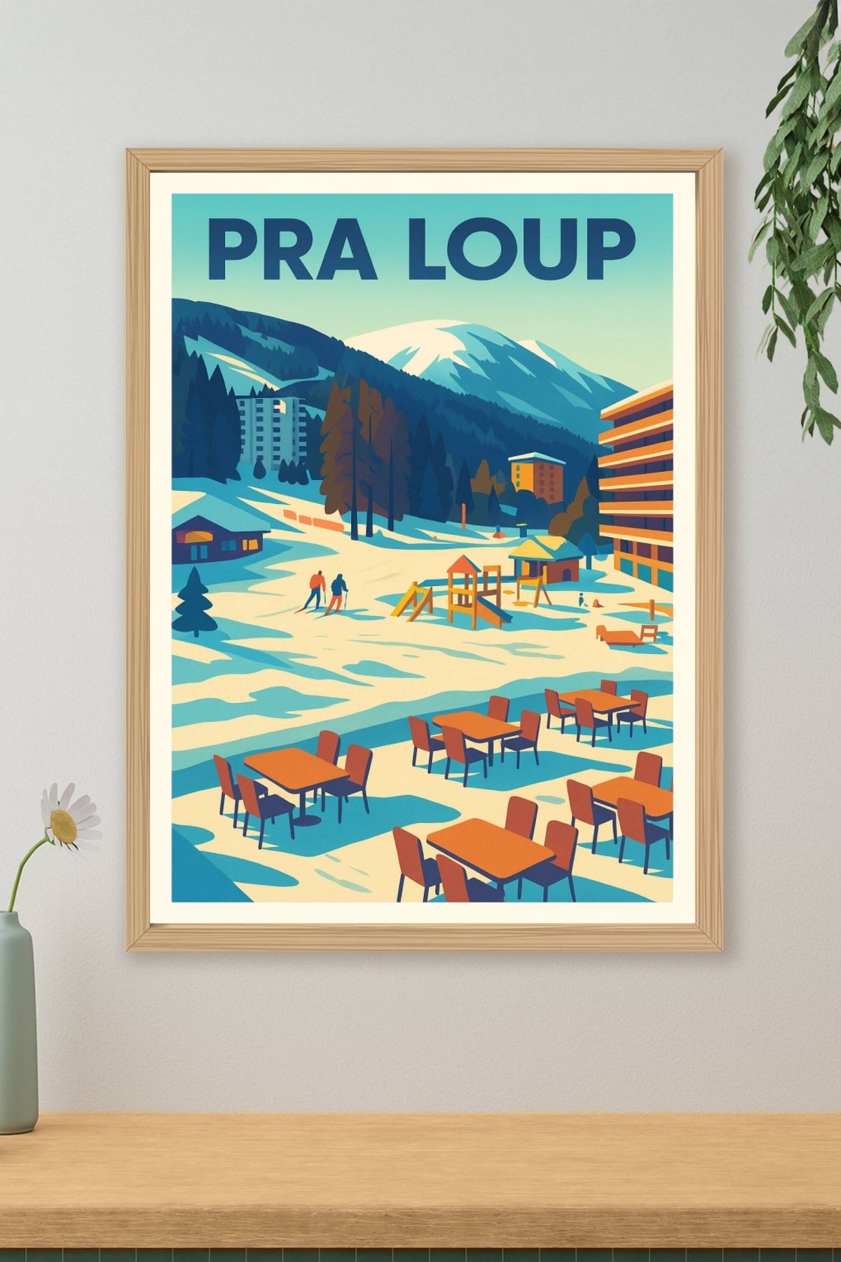 Affiche de Pra Loup - L'élégance vintage des Alpes du Sud