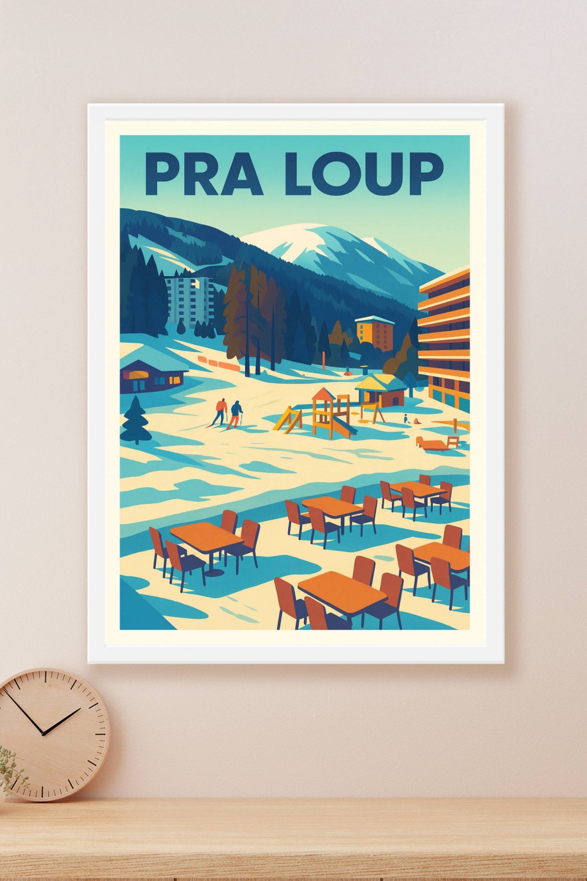 Affiche de Pra Loup - L'élégance vintage des Alpes du Sud