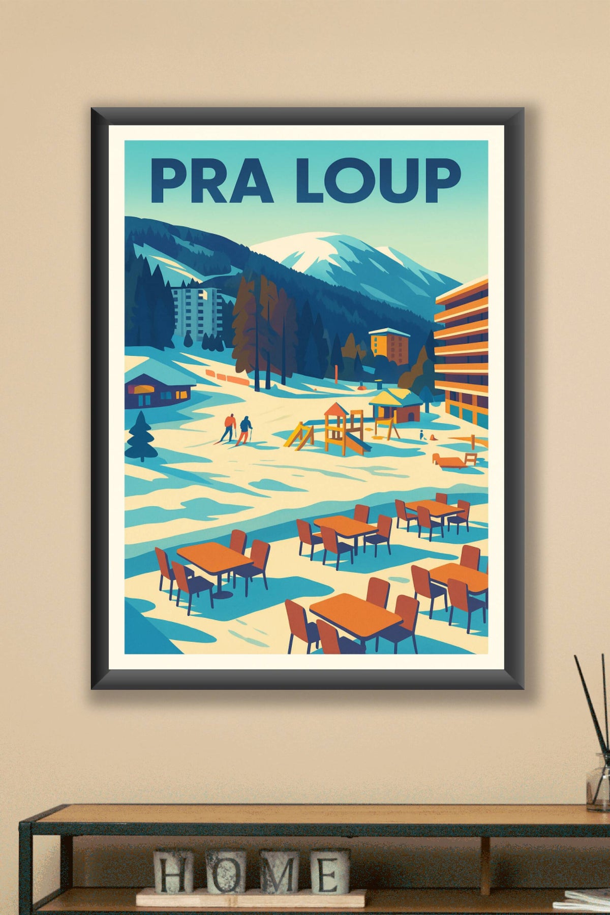 Affiche de Pra Loup - L'élégance vintage des Alpes du Sud