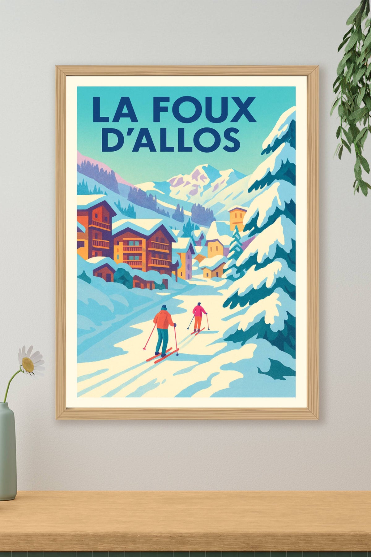 Affiche de La Foux d'Allos - L'élégance vintage des Alpes du Sud